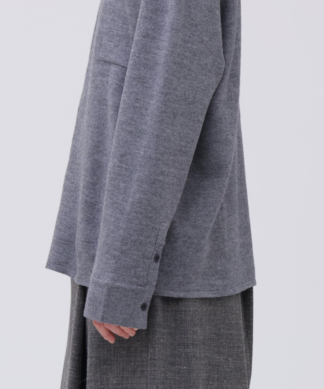 ATON / MERINO COLLEGE KNIT KNIT SHIRT