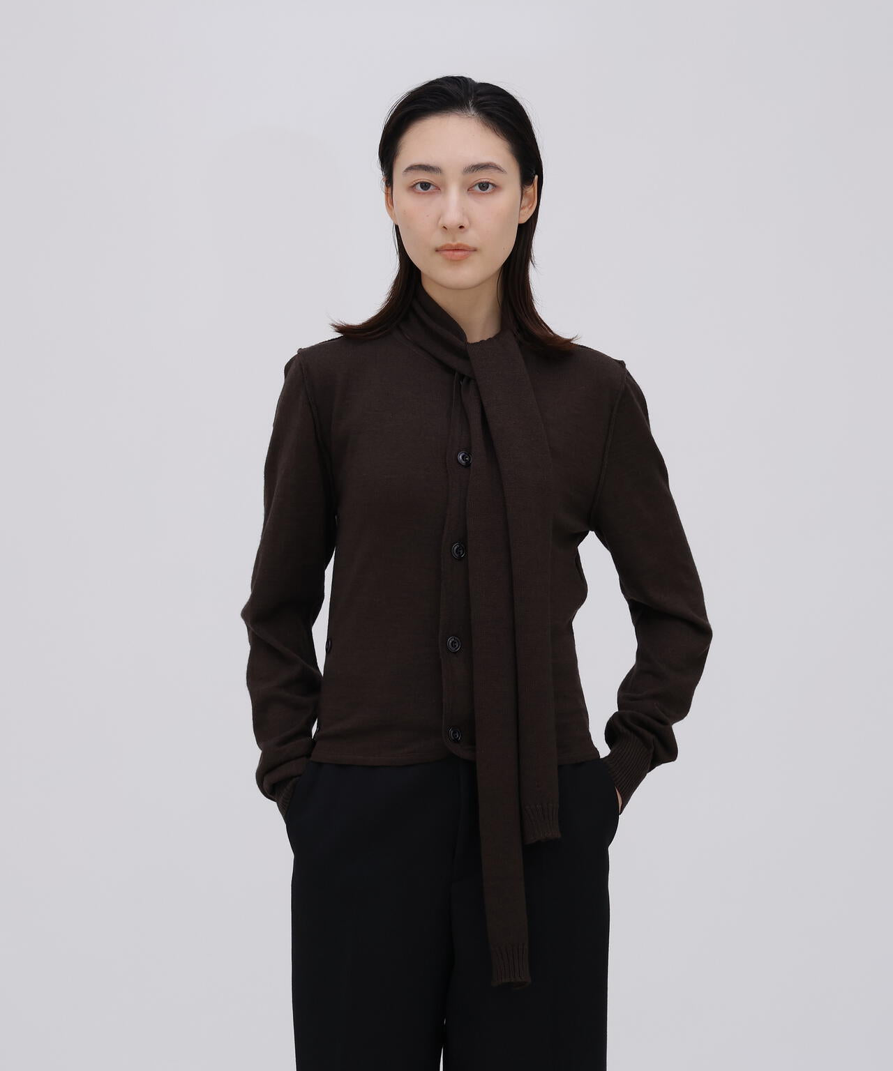 トップス 2023SS LEMAIRE TWISTED CARDIGAN LEMAIRE / TWISTED CARDIGAN WITH SCARF | THE LIBRARY（ザ ライブ
