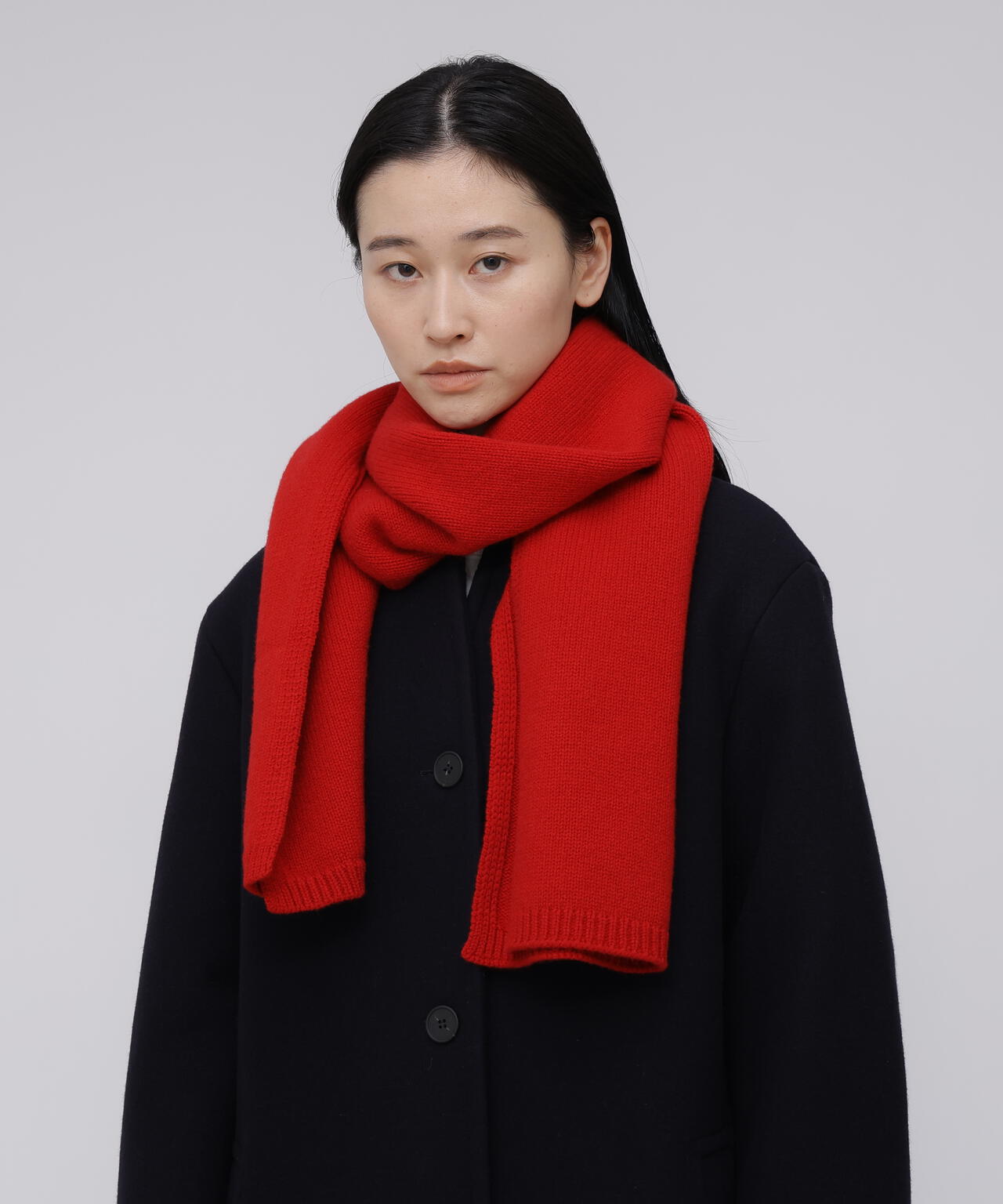 STUDIO NICHOLSON / ENGLISH LAMBSWOOL 5GG KNITTED LONG SCARF | THE