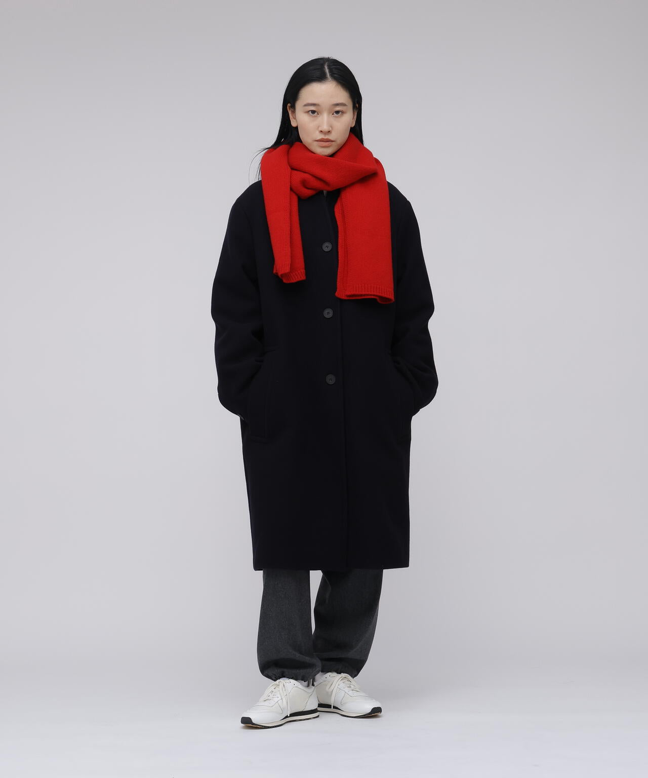 STUDIO NICHOLSON / ENGLISH LAMBSWOOL 5GG KNITTED LONG SCARF | THE