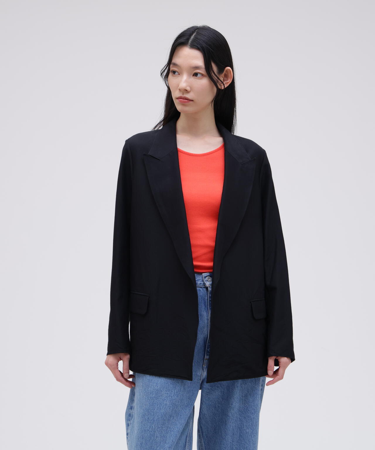 blurhms / SILK WOOL COTTON PEAKED LAPEL CARDIGAN JACKET | THE