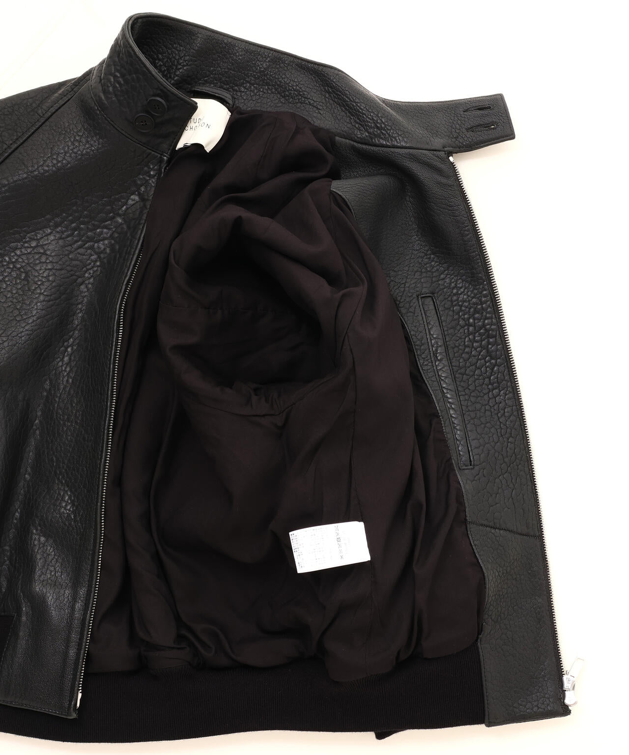 STUDIO NICHOLSON / TEXTURED LEATHER HARRINGTON JACKET | THE
