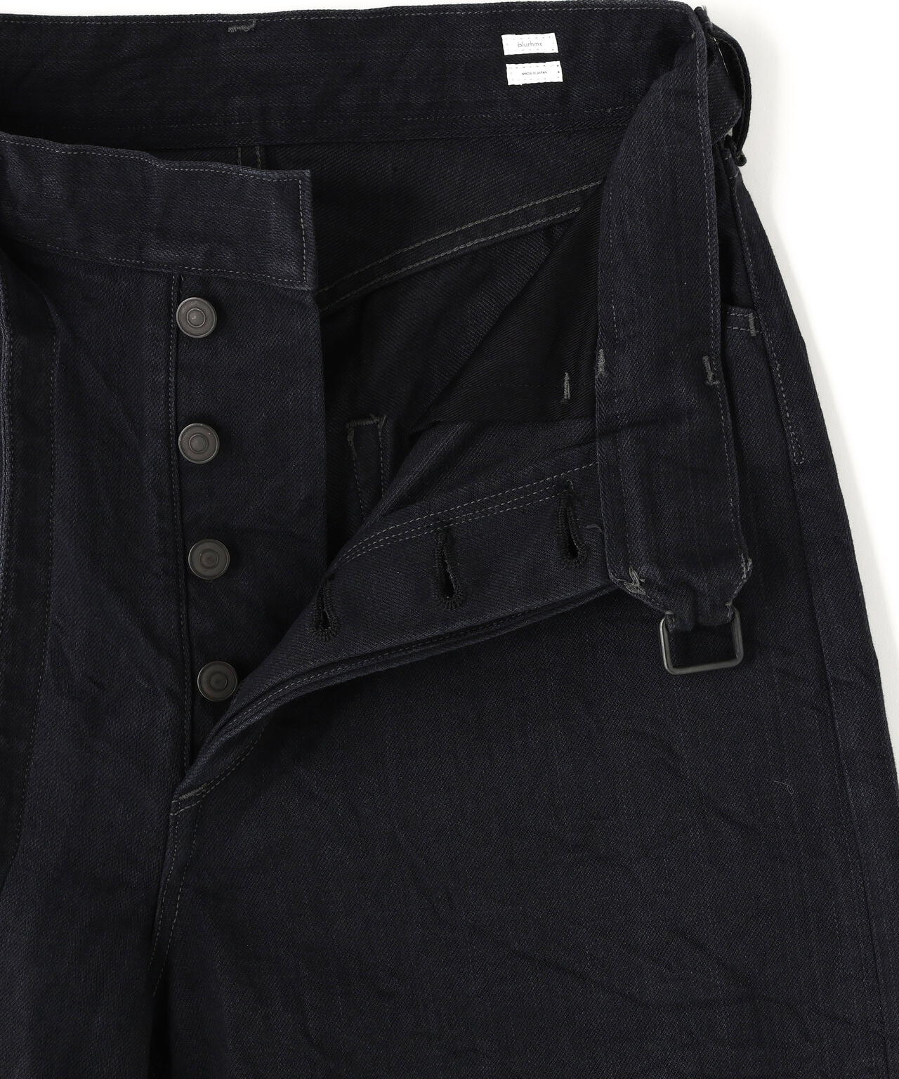 blurhms / 12.9OZ DENIM BIAS BELTED PANTS