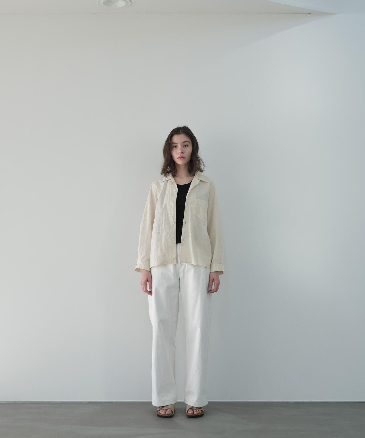 別注]blurhms / COTTON LINEN OPEN-COLLAR SHIRT LONG SLEEVE | THE