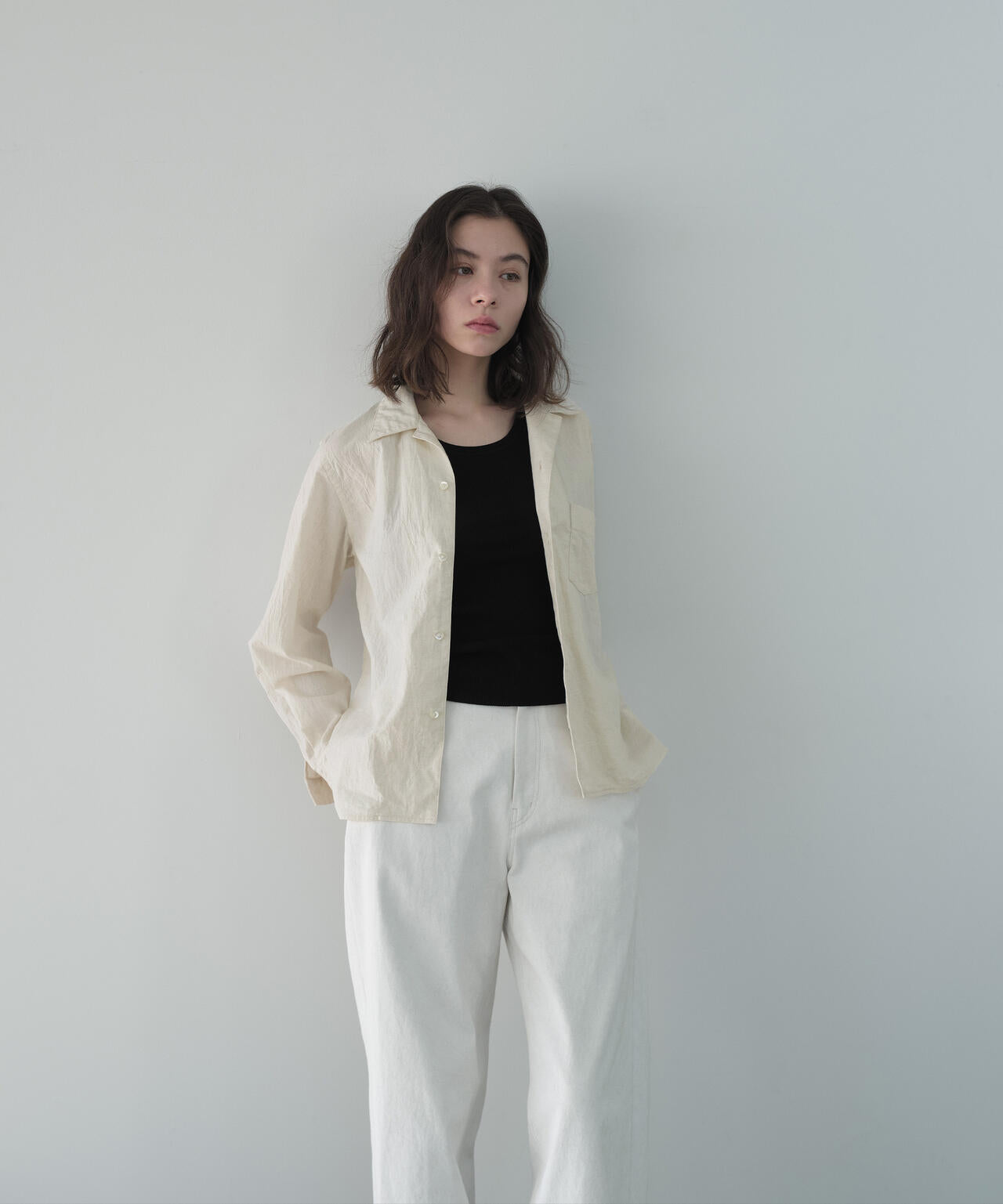 別注]blurhms / COTTON LINEN OPEN-COLLAR SHIRT LONG SLEEVE | THE