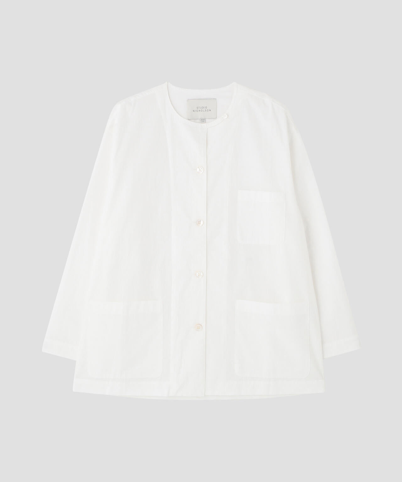 STUDIO NICHOLSON / TYPEWRITER COTTON OVERSHIRT WITH PATCH POCKETS