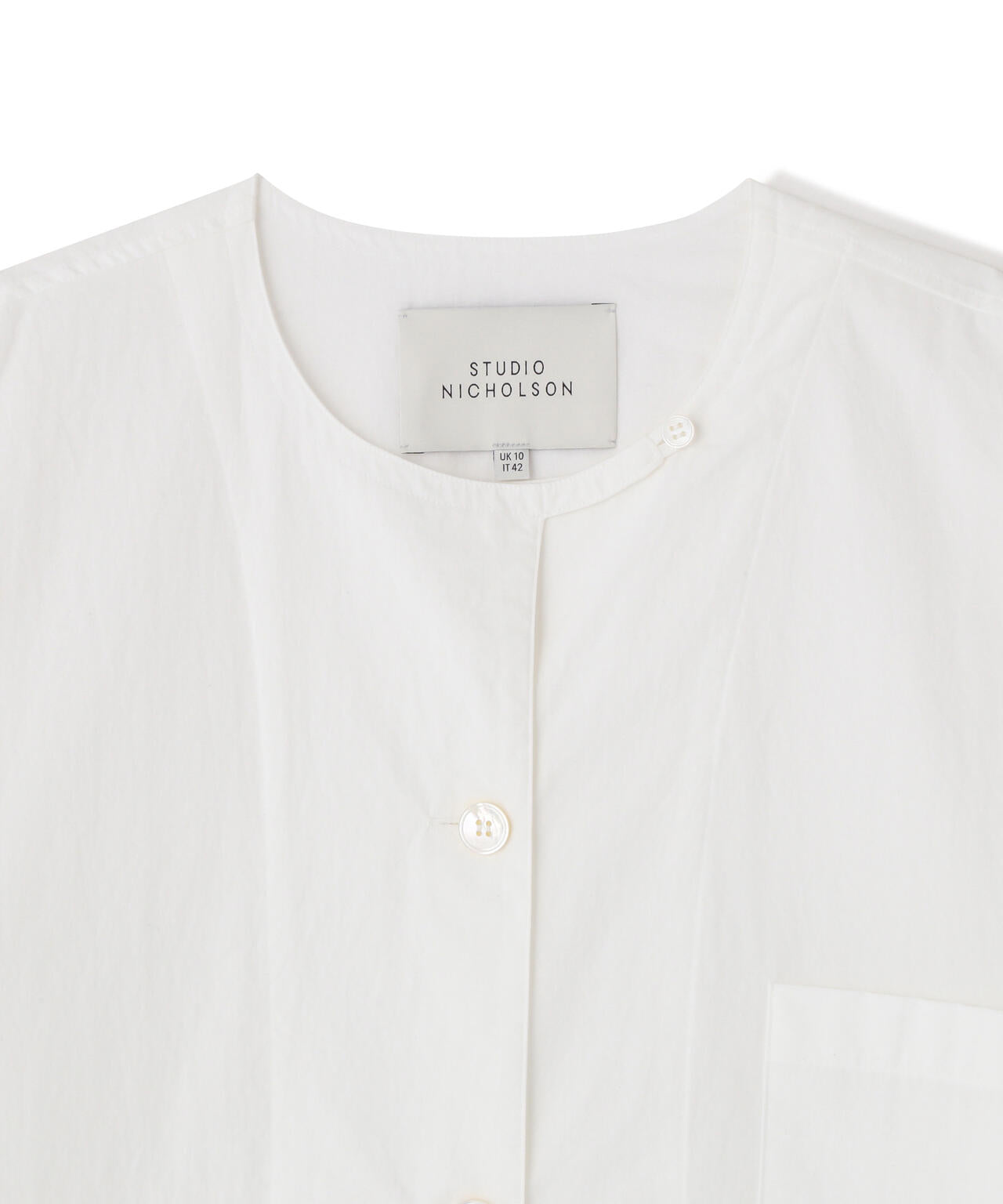 STUDIO NICHOLSON / TYPEWRITER COTTON OVERSHIRT WITH PATCH POCKETS