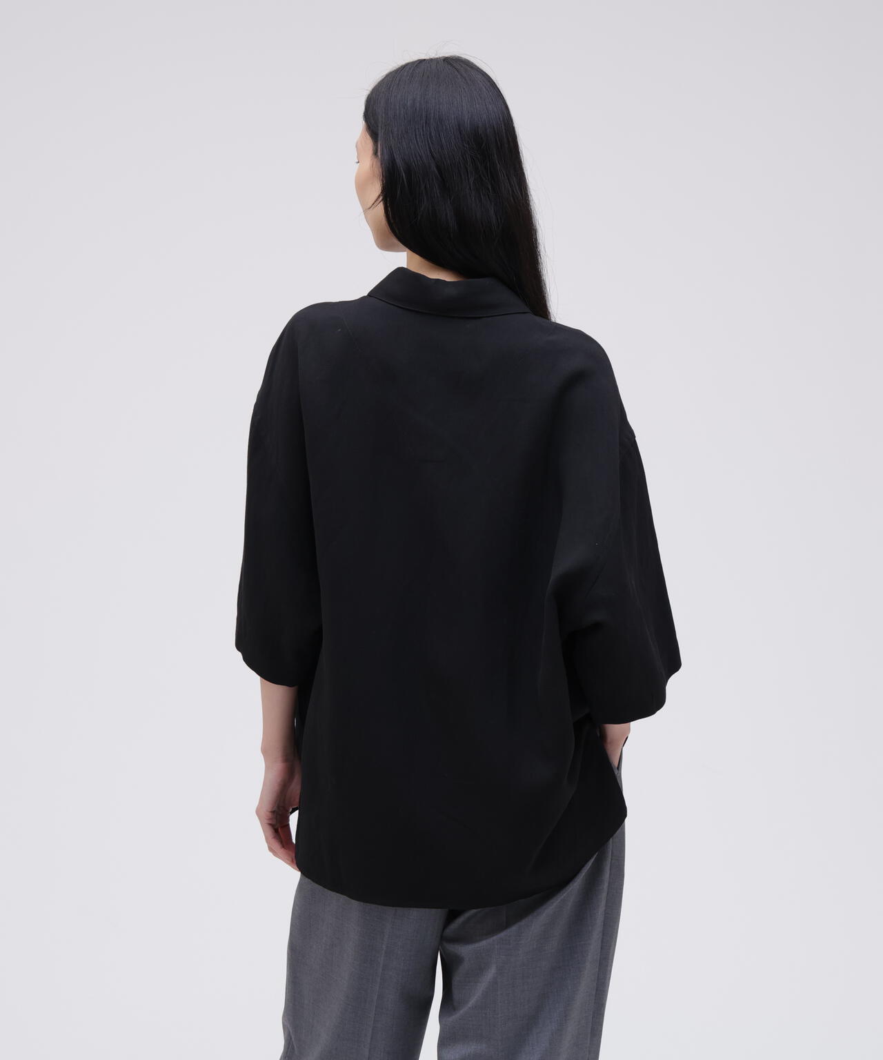 STUDIO NICHOLSON / VINTAGE SOFT LINEN HALF PLACKET SHORT SLEEVE