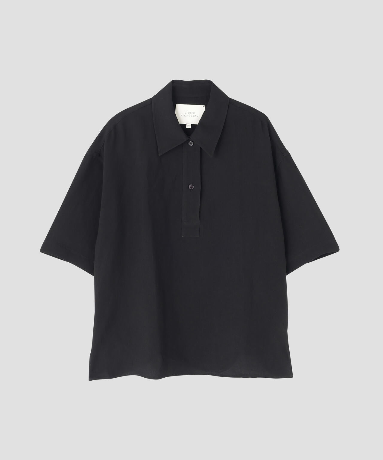 STUDIO NICHOLSON / VINTAGE SOFT LINEN HALF PLACKET SHORT SLEEVE
