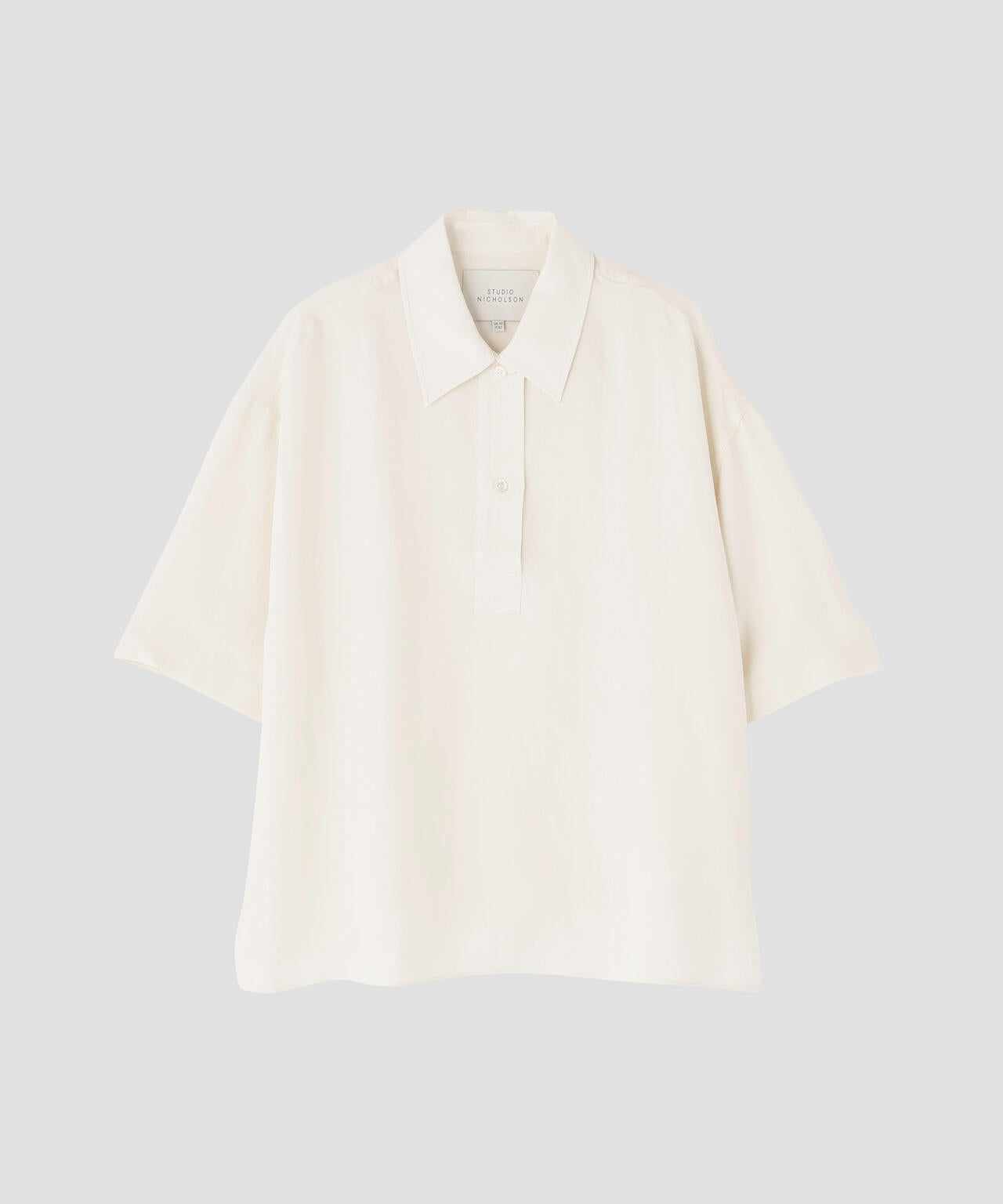 STUDIO NICHOLSON / VINTAGE SOFT LINEN HALF PLACKET SHORT SLEEVE