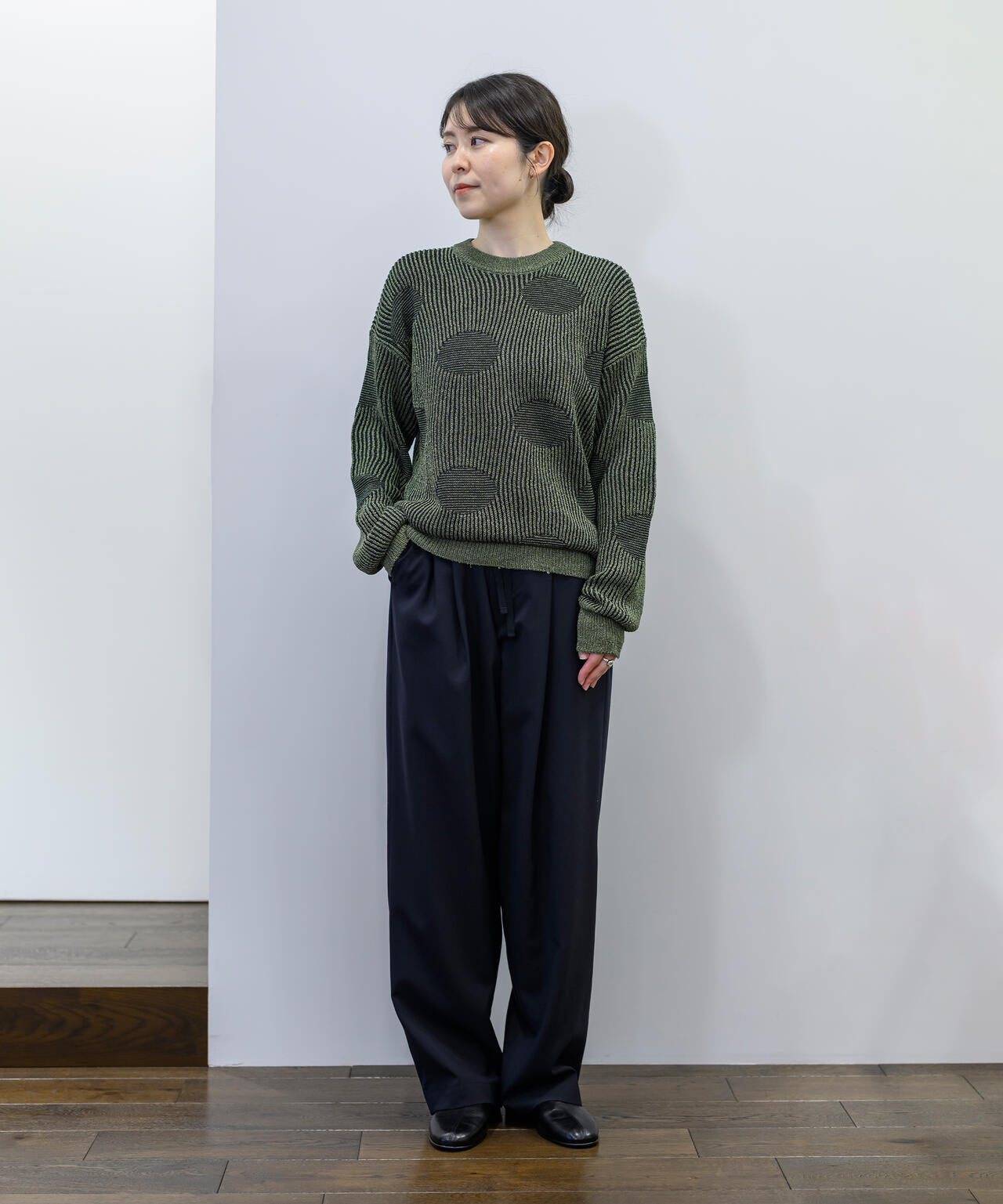 Cristaseya / RIBBED POLKA DOTS WASHI PAPER SWEATER | THE LIBRARY