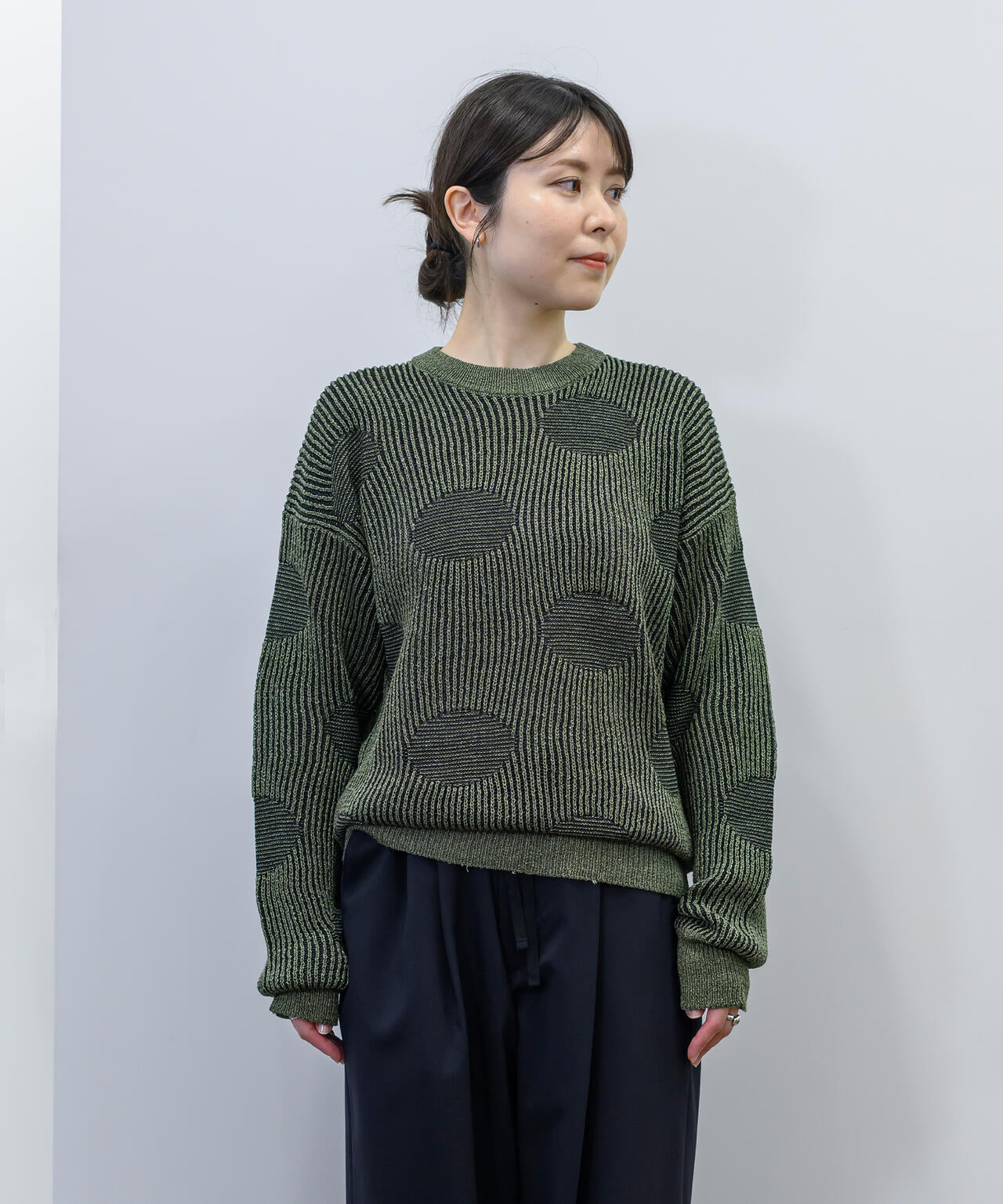 Cristaseya / RIBBED POLKA DOTS WASHI PAPER SWEATER | THE LIBRARY