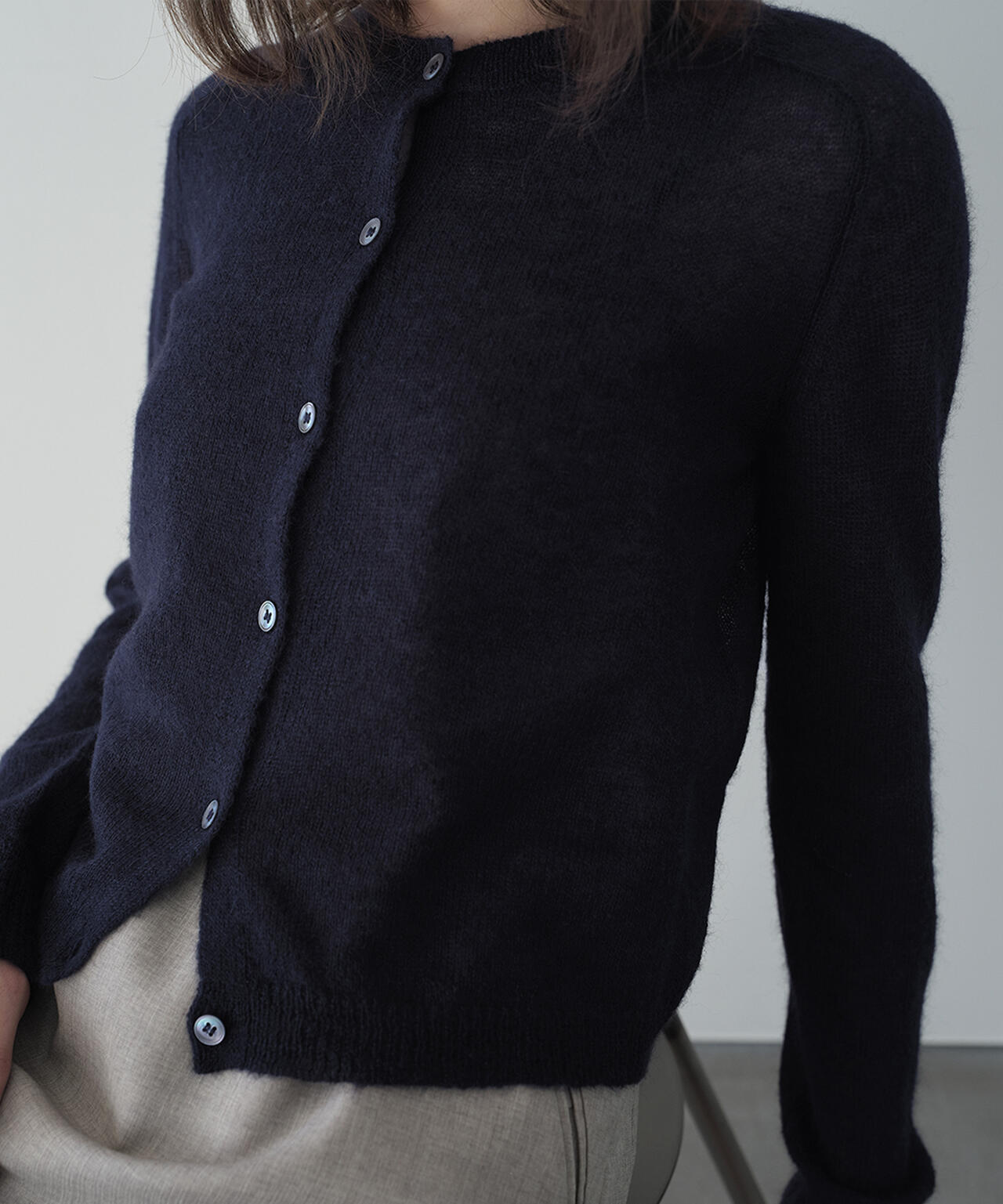 別注]STUDIO NICHOLSON / MOHAIR LONG SLEEVE CARDIGAN | THE LIBRARY