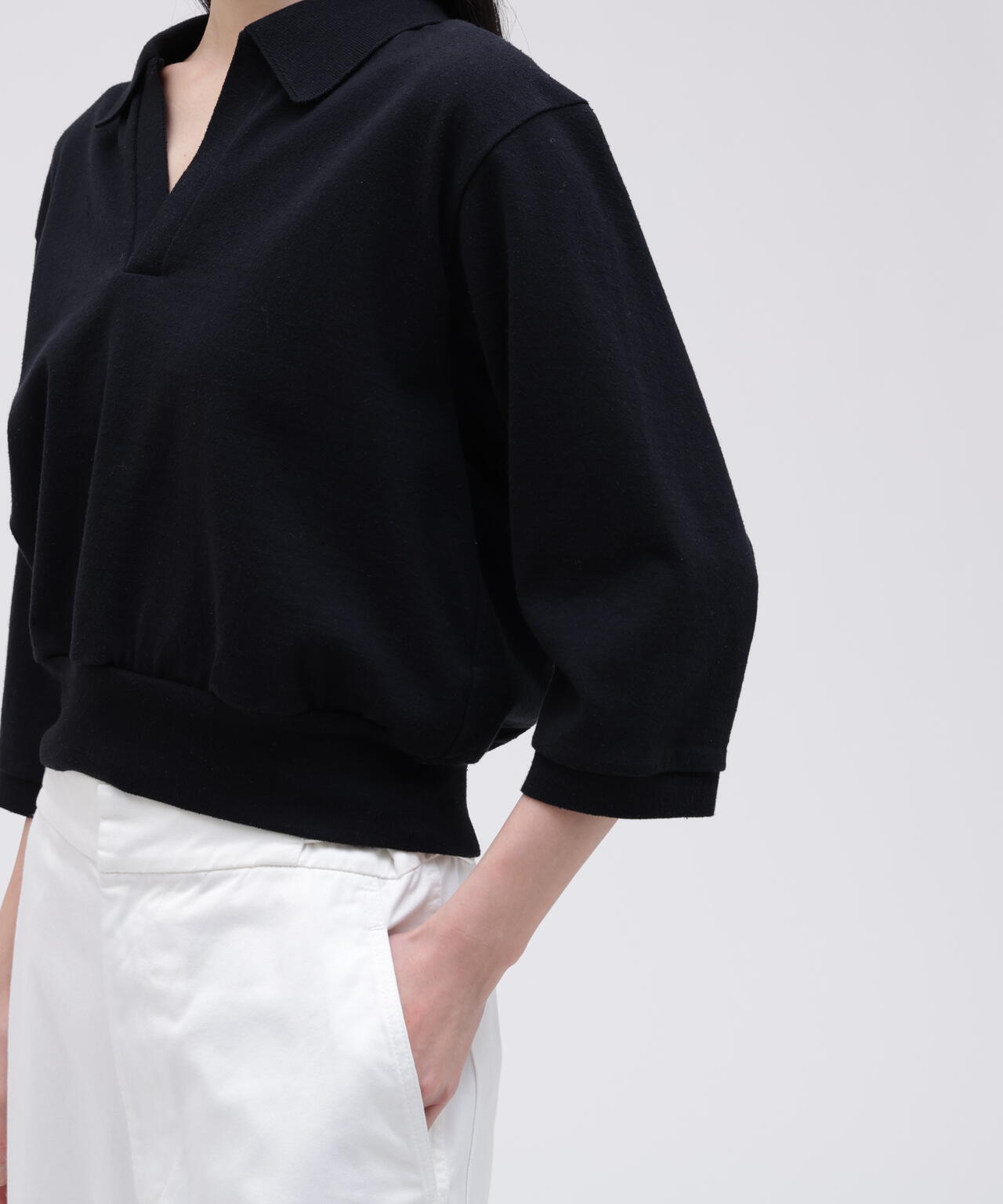 blurhms / COTTON SILK NEP SKIPPER CROPPED SLEEVE | THE LIBRARY（ザ