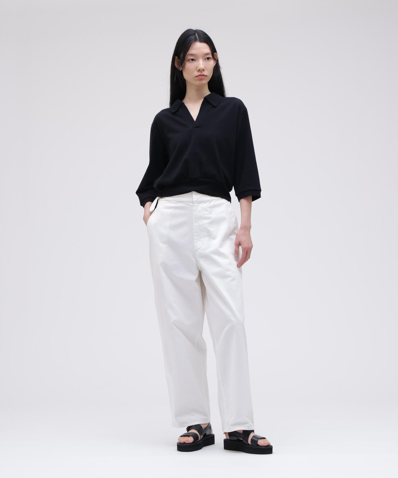 blurhms / COTTON SILK NEP SKIPPER CROPPED SLEEVE | THE LIBRARY（ザ