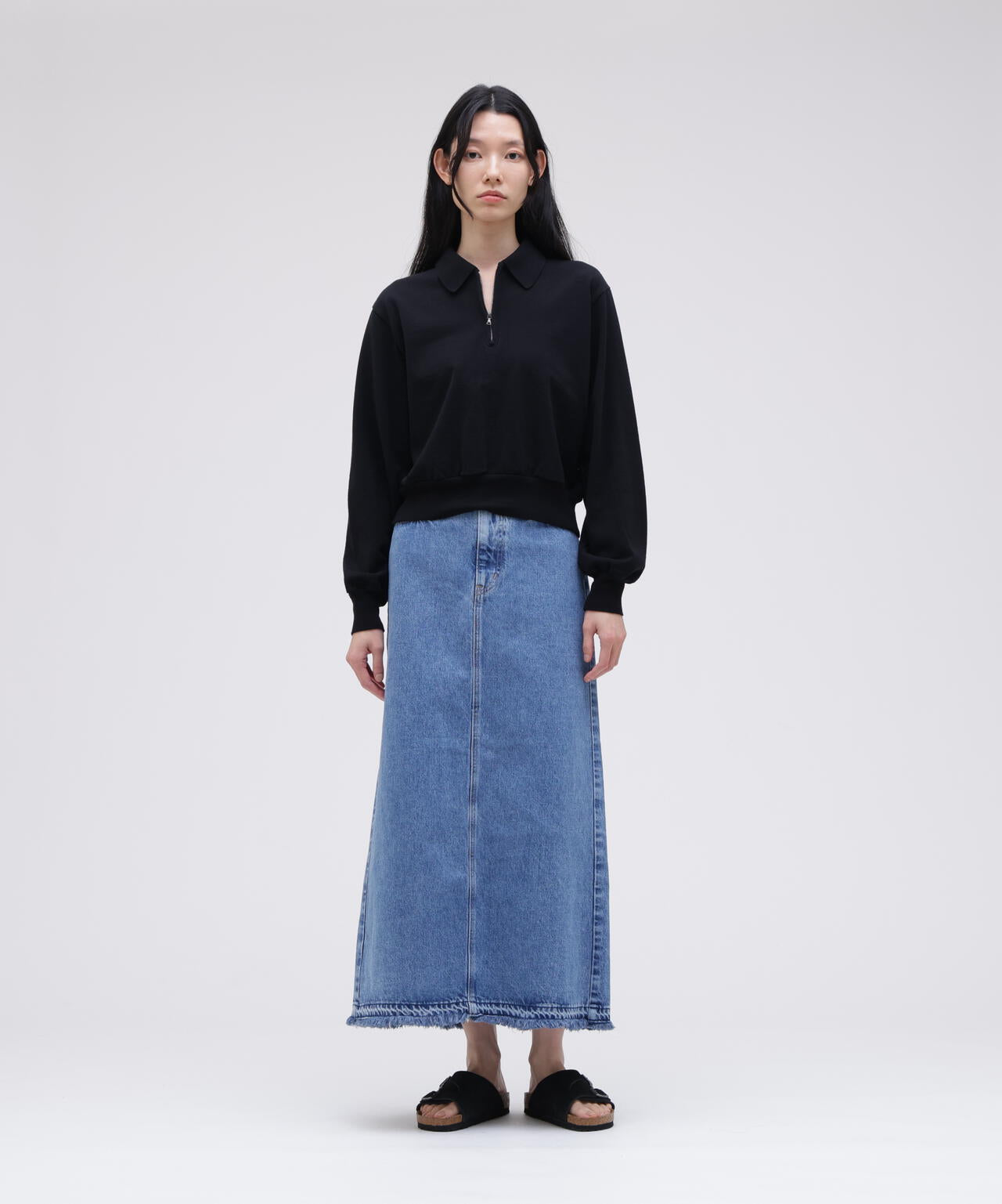 blurhms / COTTON SILK NEP HARF-ZIP PULLOVER | THE LIBRARY（ザ