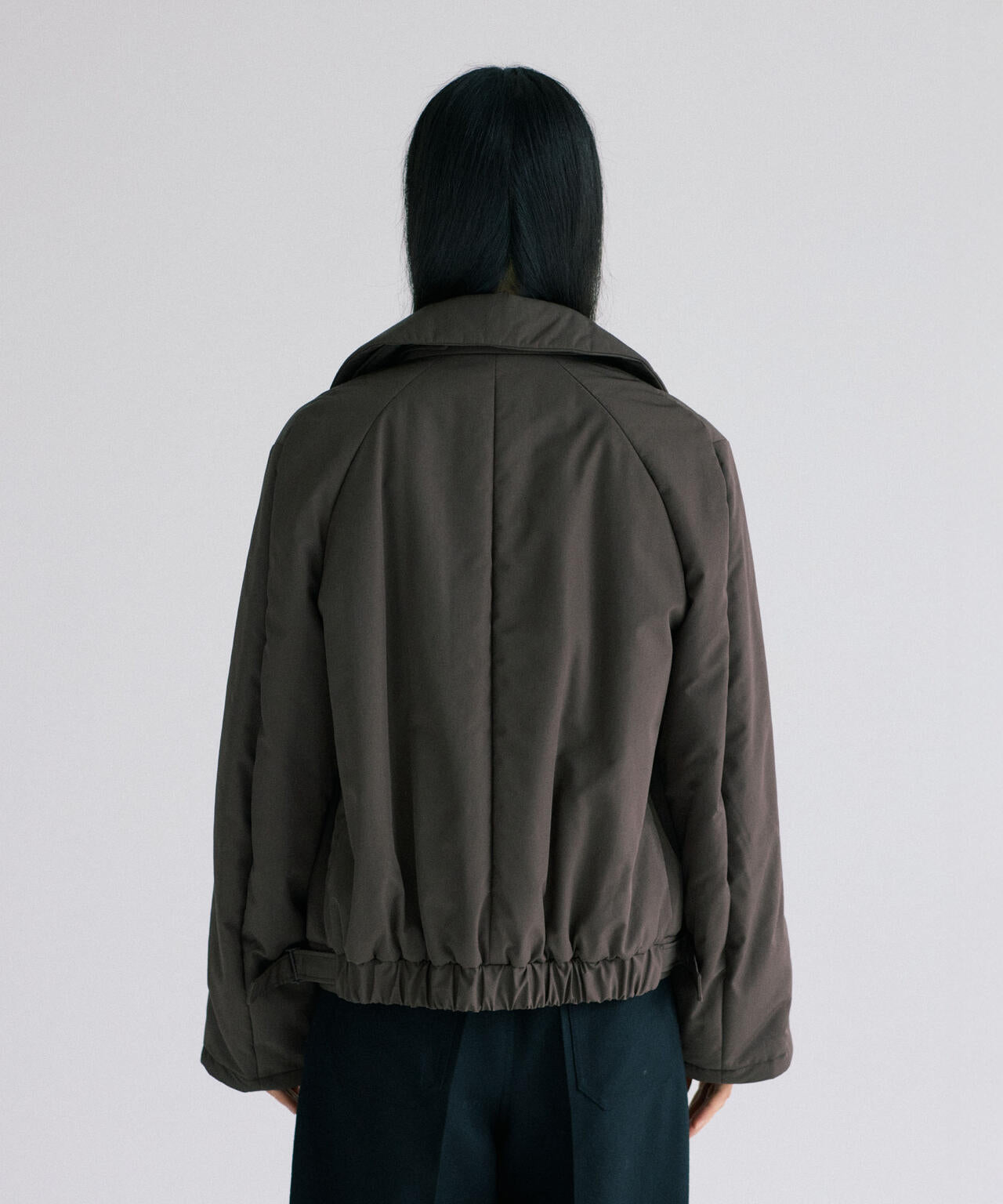 ATON / TWIST NYLON TAFTA SHORT DOUBLE BREASTED COAT | THE LIBRARY