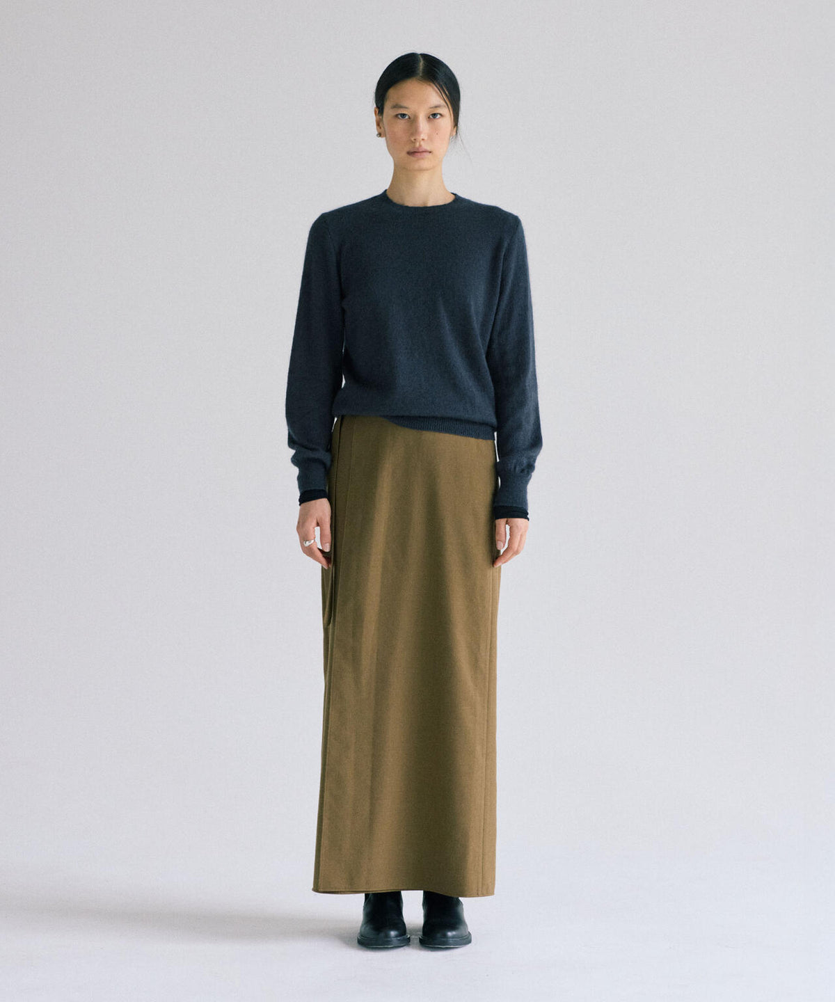 blurhms / WOOL GABARDINE WRAP BELTED SKIRT
