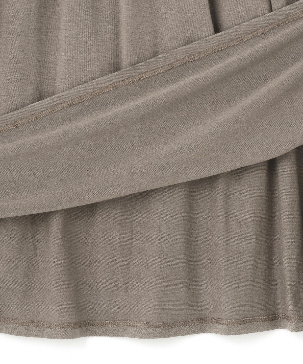 IHNN / LEATHER-WAIST GATHERED SKIRT