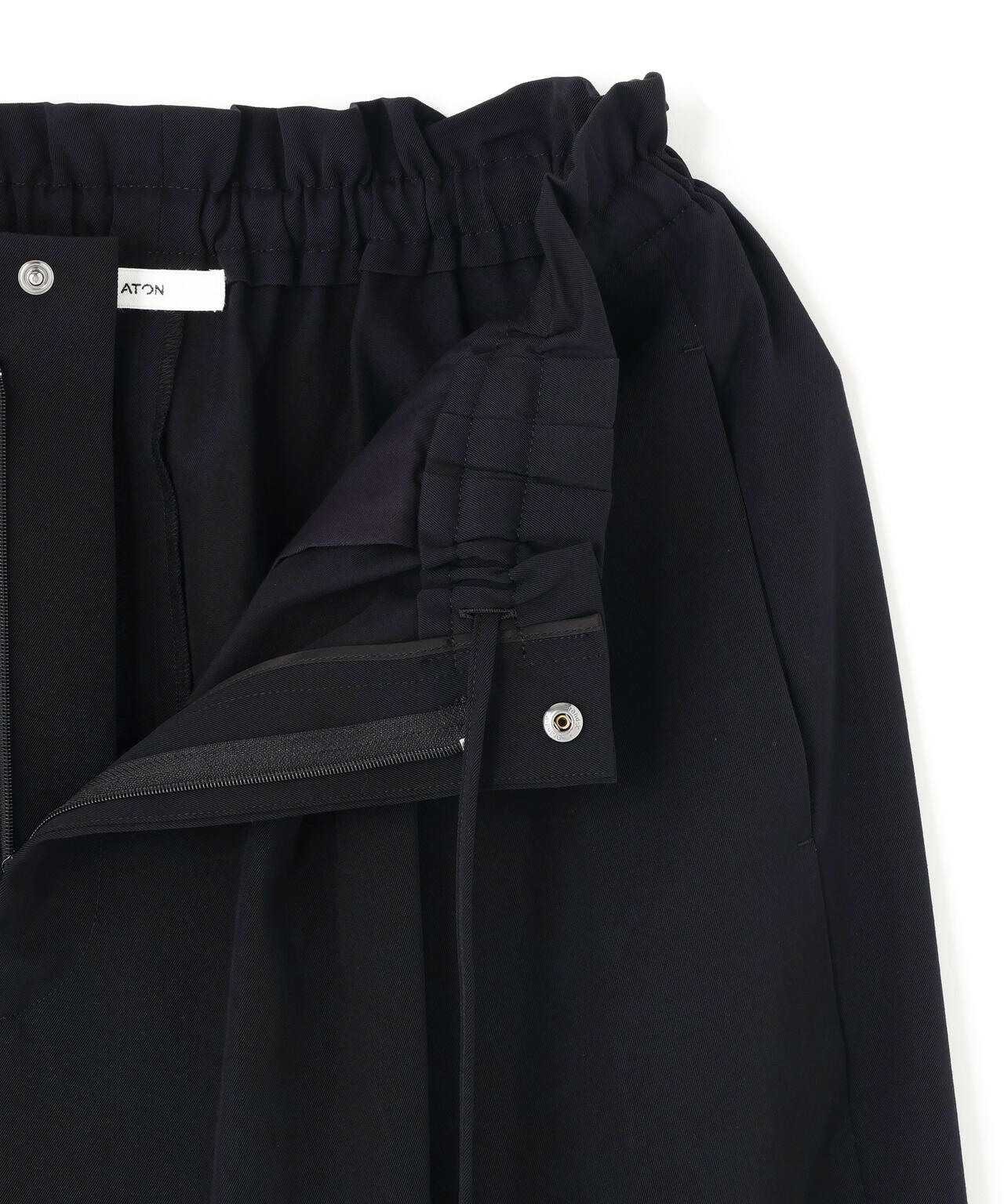 ATON / WOOL GABARDINE WIDE TAPERED PANTS WOMEN