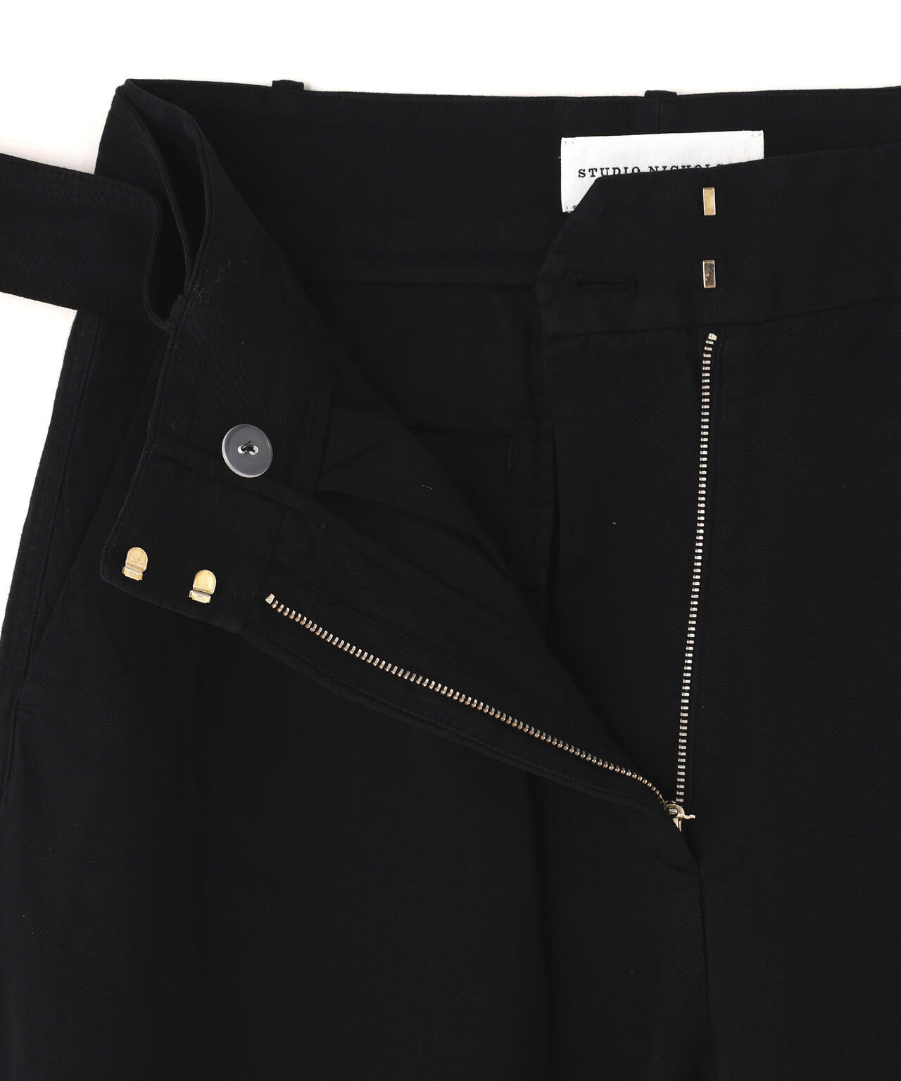 STUDIO NICHOLSON / GARMENT DYED LINEN BELTED ROUND LEG PANT WOMEN