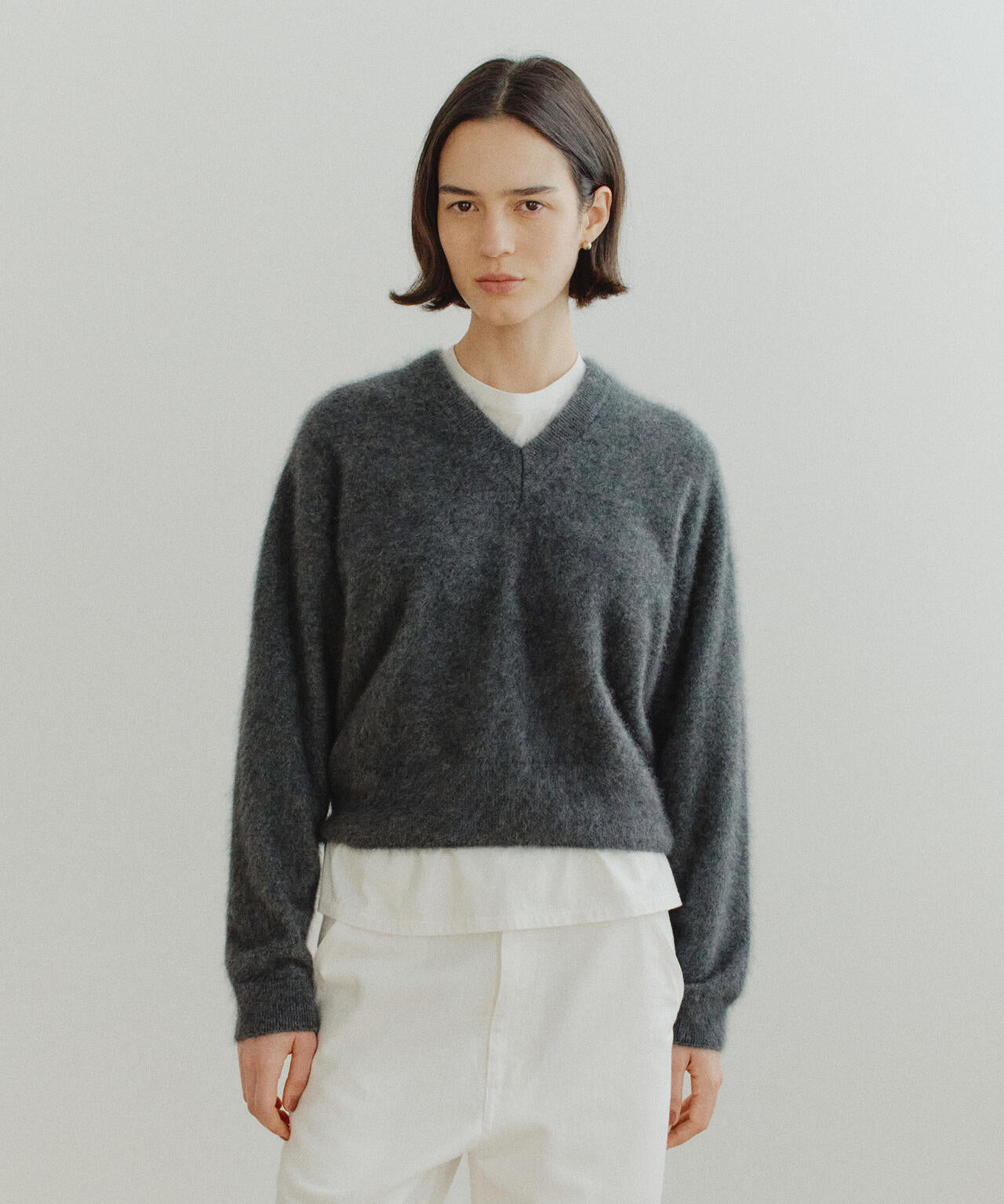 ATON / ROYAL CASHMERE FUR V NECK SWEATER | THE LIBRARY（ザ ライブ