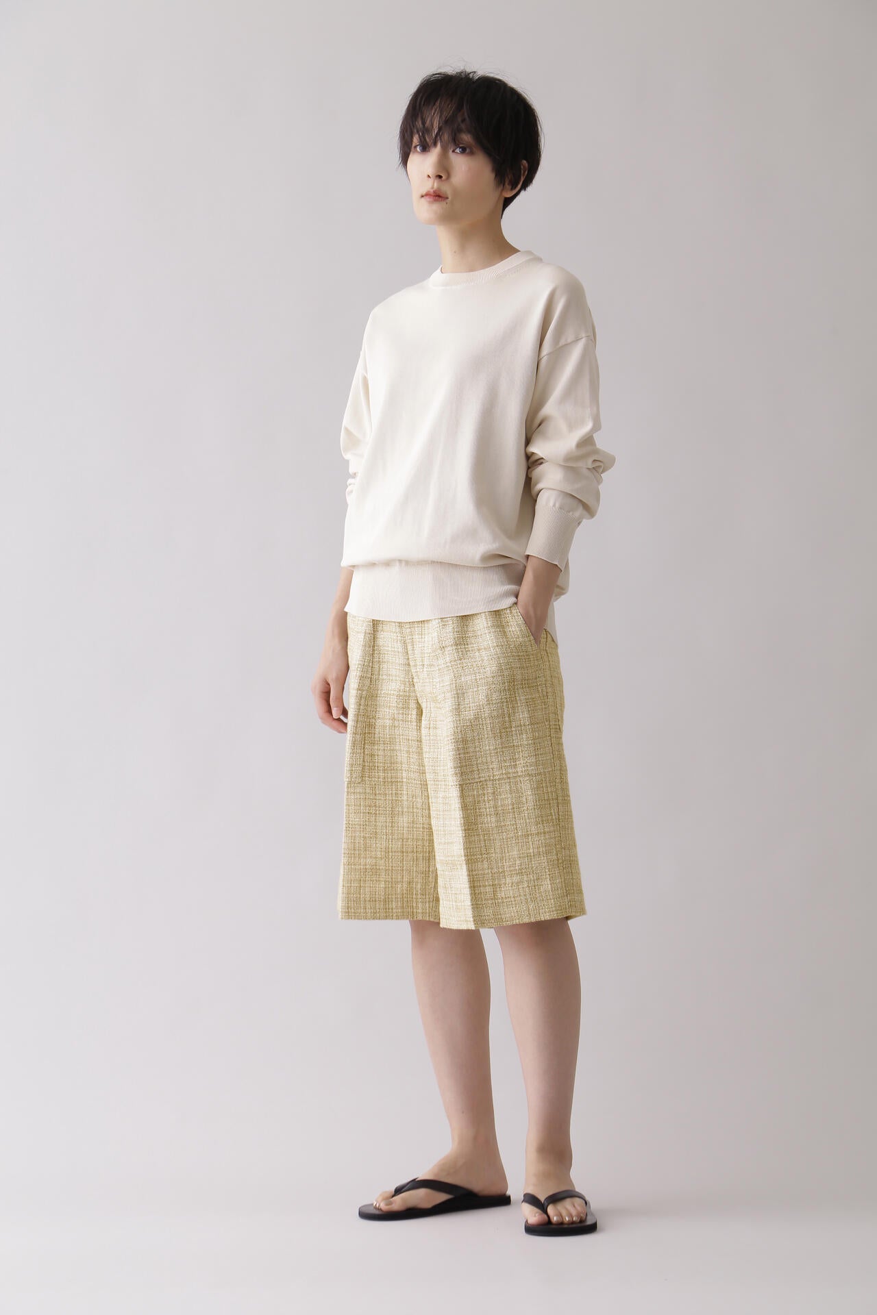 YLEVE / JUTE COTTON DUCK SHORTS