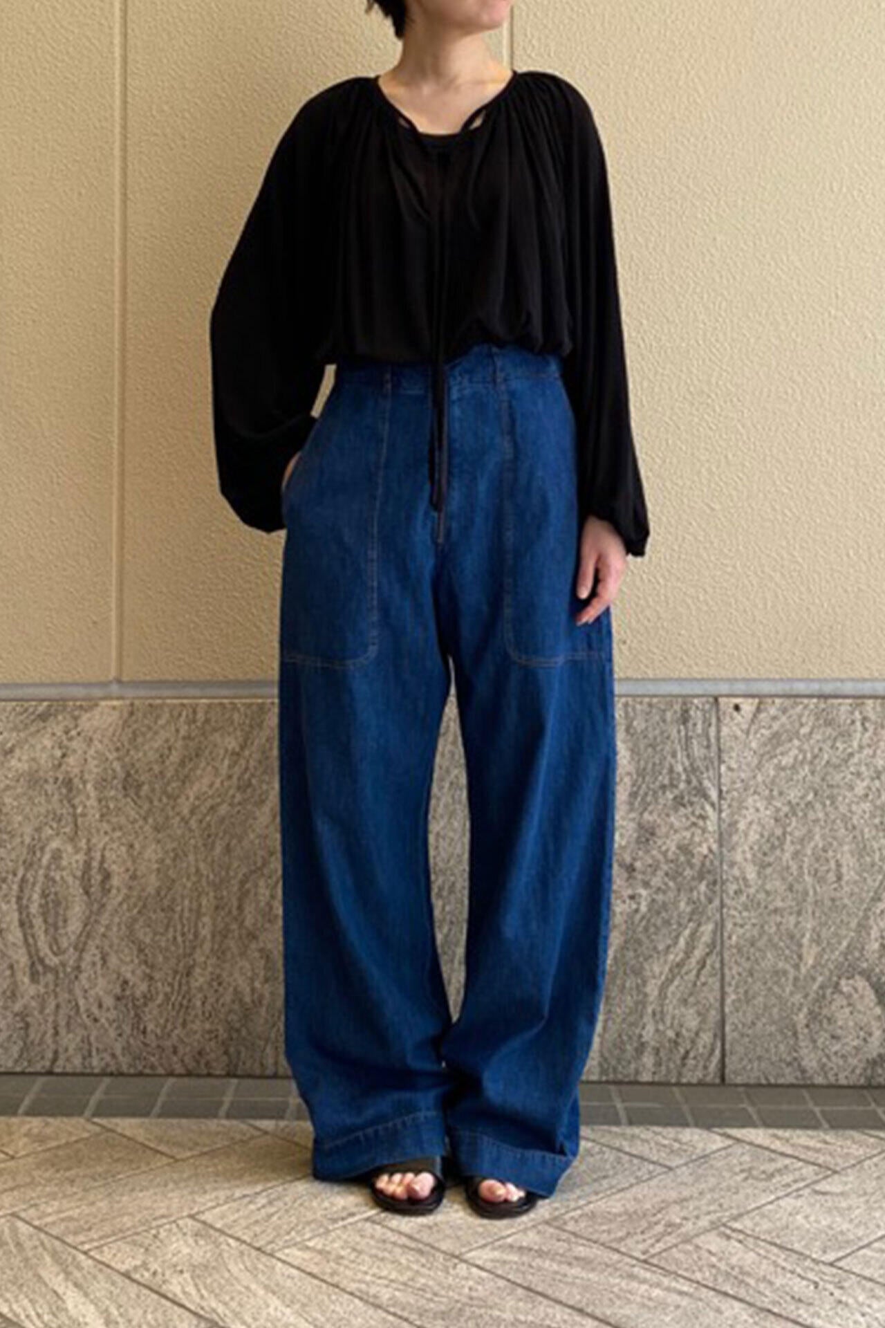 YLEVE / COTTON LINEN SHEER JERSEY PEASANT BL