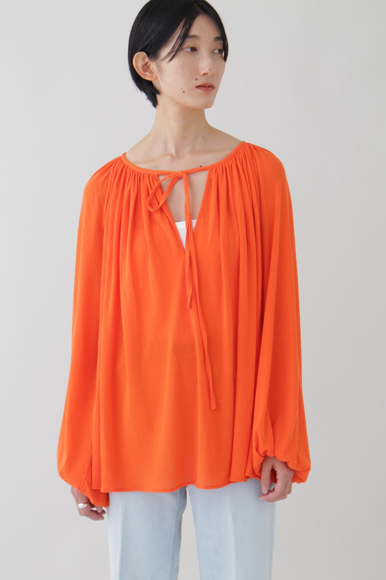 YLEVE / COTTON LINEN SHEER JERSEY PEASANT BL
