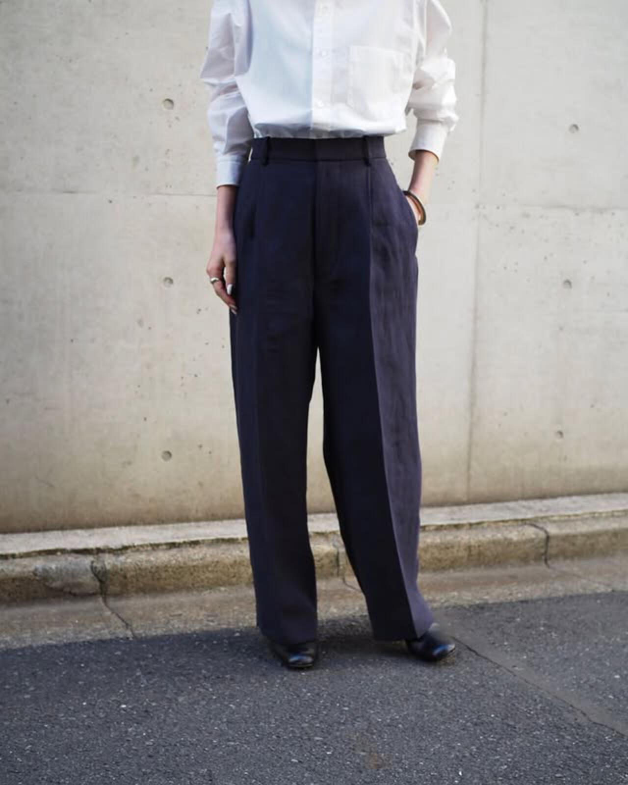 YLEVE / LINEN DOUBLE CLOTH TROUSERS