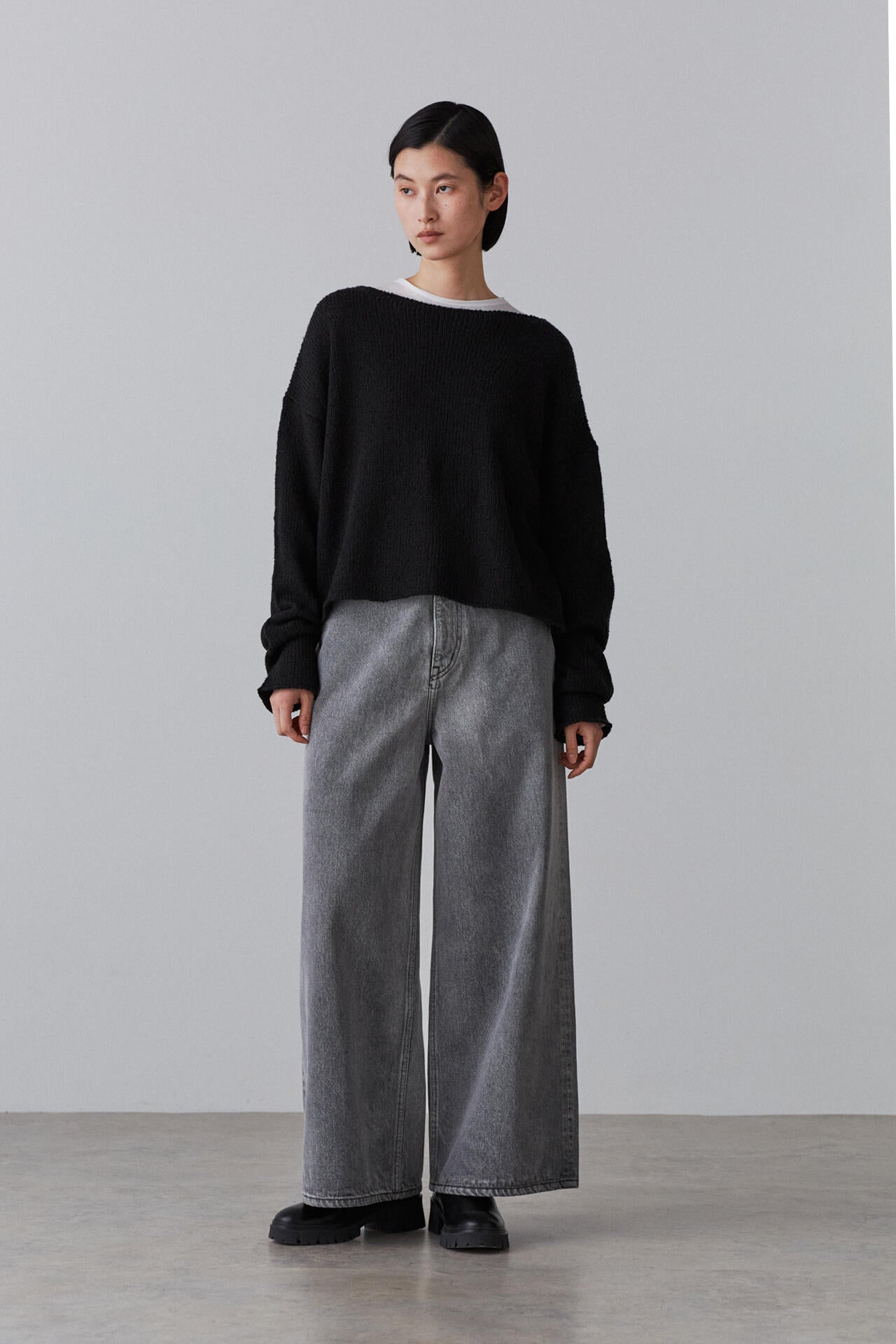 YLEVE / 13.5oz DENIM HIGH WAIST WIDE FADE
