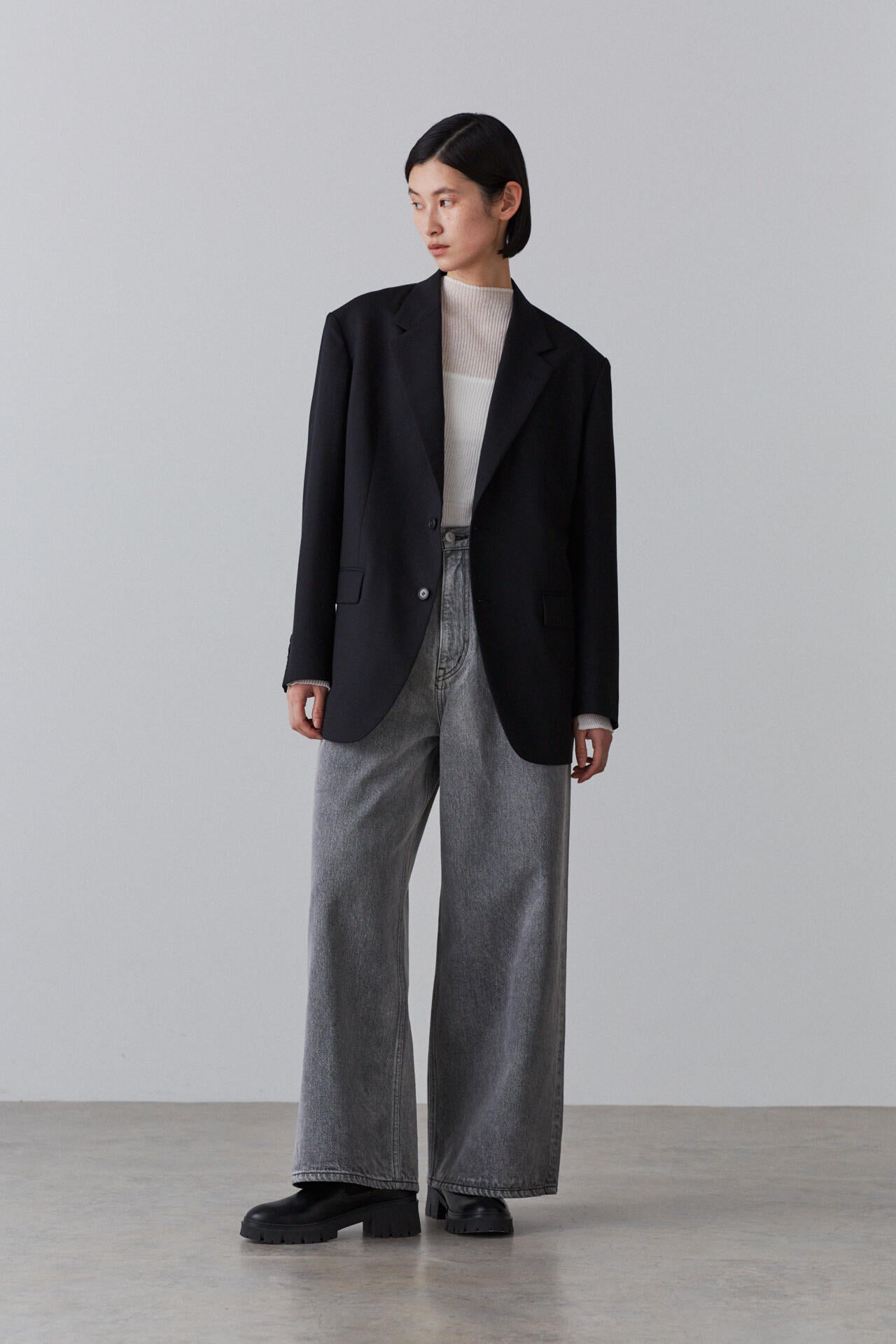 YLEVE / 13.5oz DENIM HIGH WAIST WIDE FADE