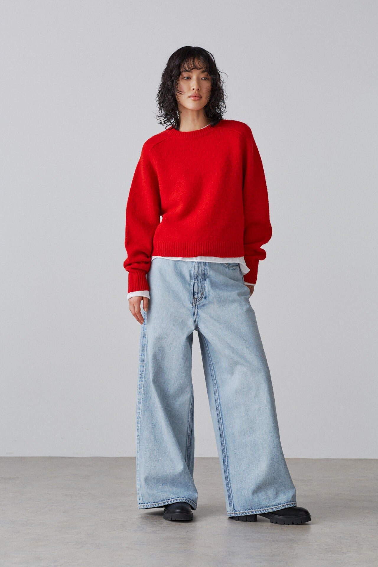 YLEVE / 13.5oz DENIM HIGH WAIST WIDE FADE