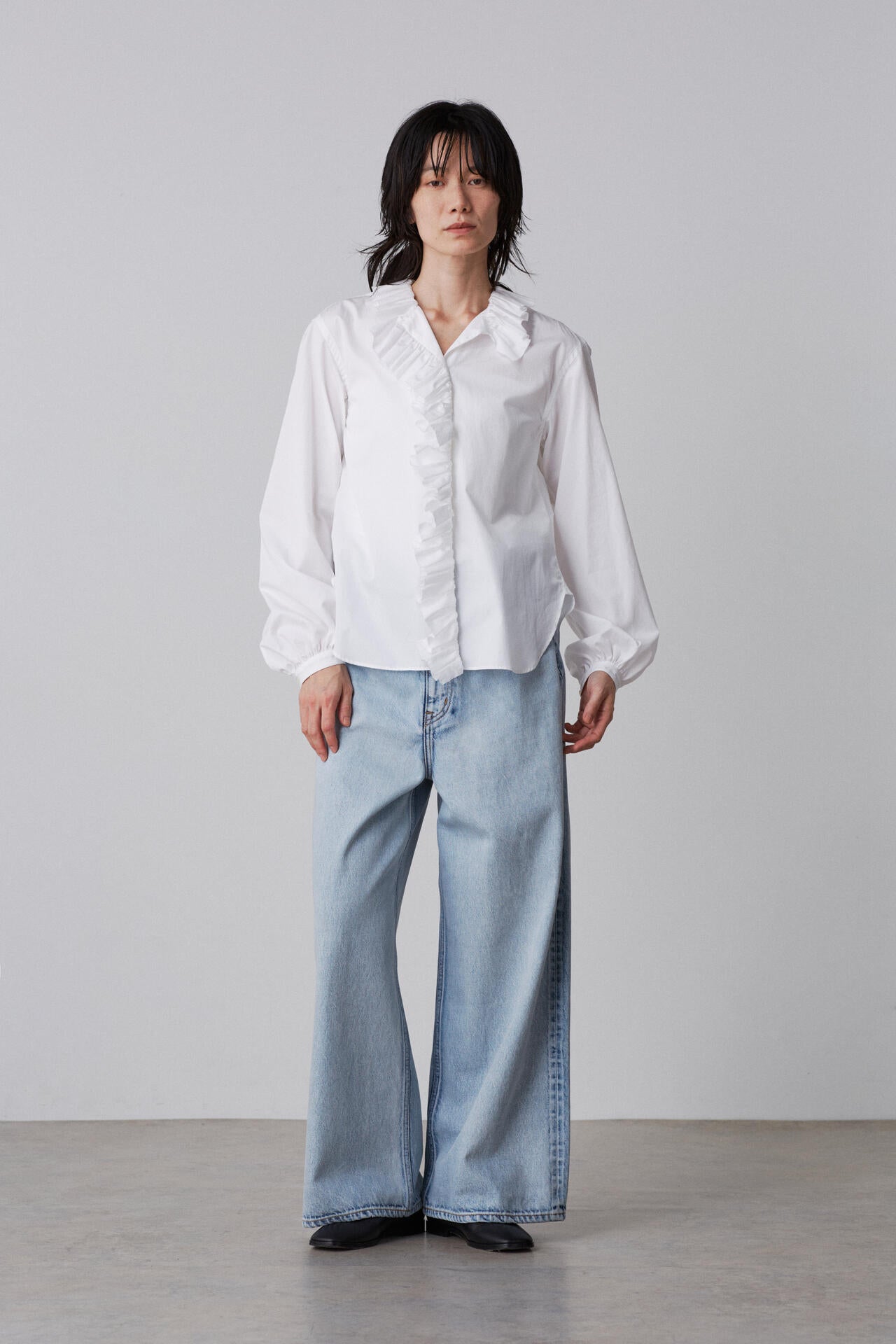 YLÈVE / BOURRIENNE COTTON TYPEWRITER RUFFLE BLOUSE | YLÈVE 