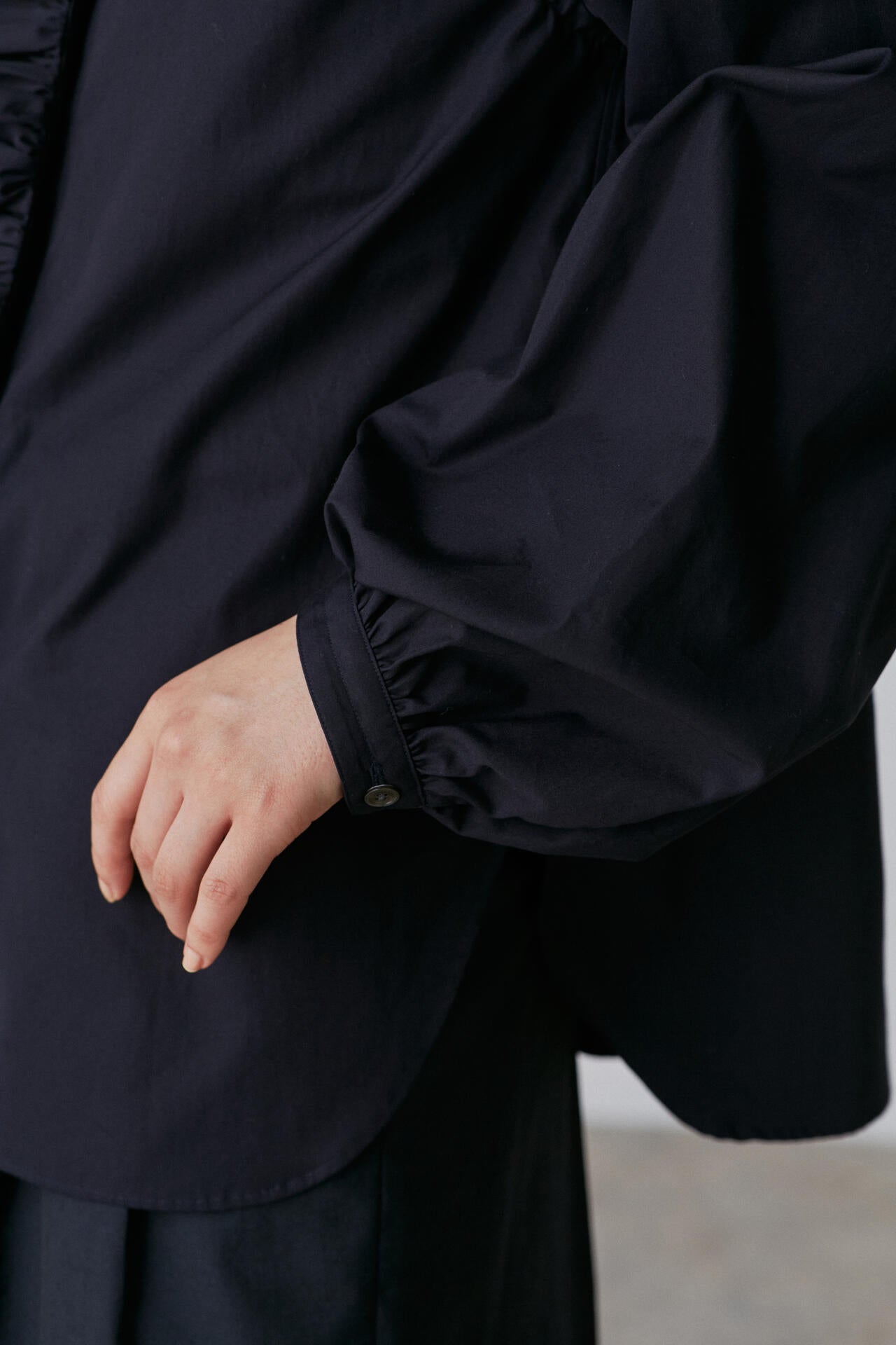 YLEVE / BOURRIENNE  COTTON TYPEWRITER RUFFLE BLOUSE