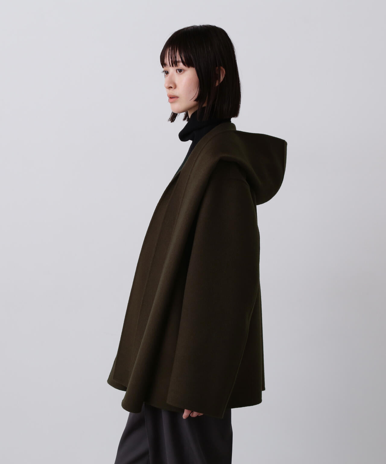 YLÈVE / SUPER 100`S WOOL DOUBLE CLOTH HOODED COAT | YLÈVE