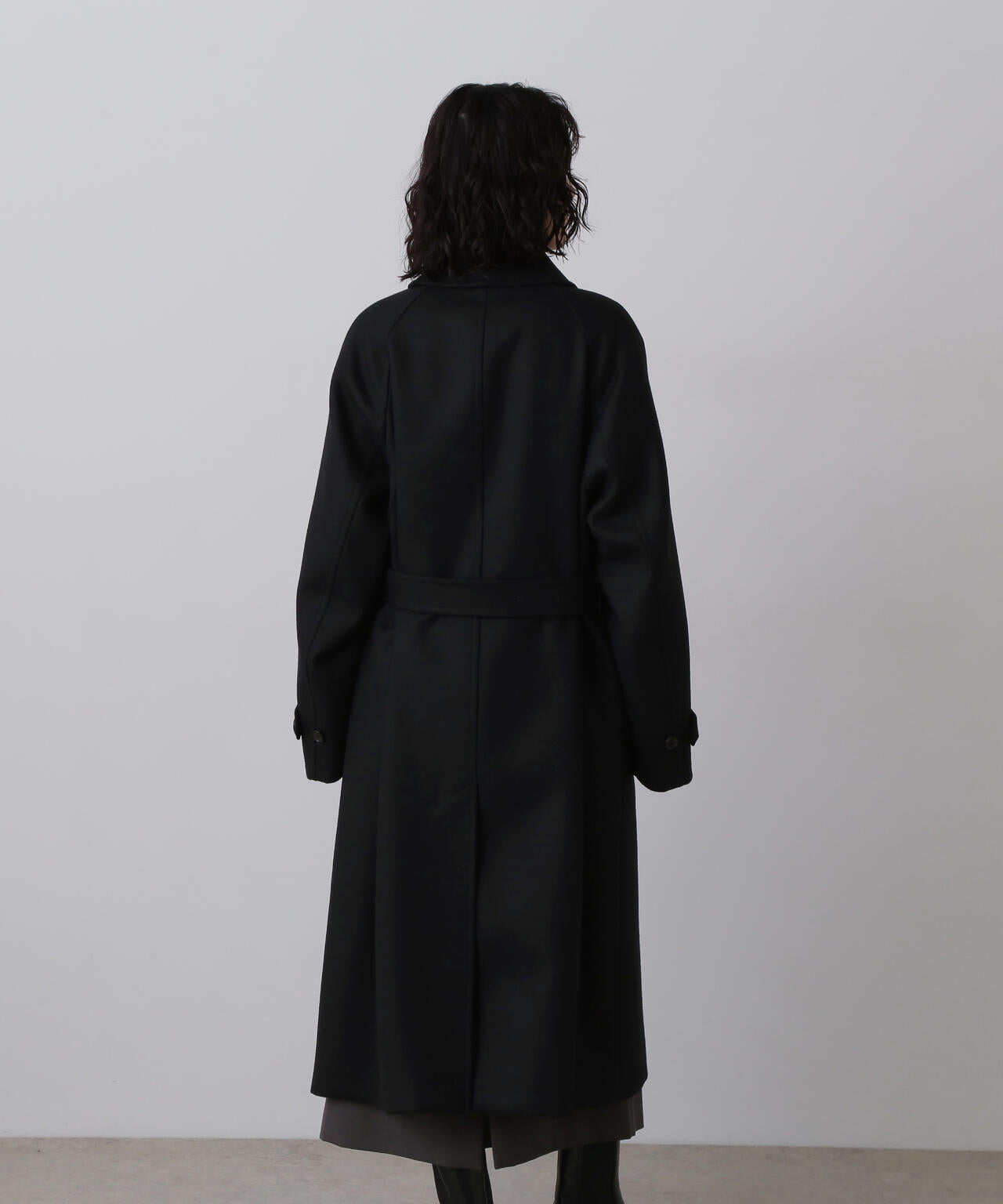 未使用級★21AW★YLEVE★メルトンウール100%★ゆったりロングコート★黒 YLÈVE / SUPER100'S WOOL MELTON COAT | YLÈVE（イレーヴ） ｜【公式