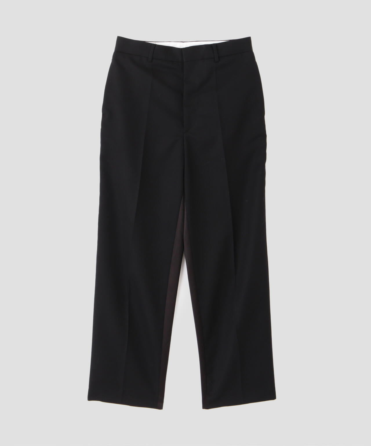 YLÈVE / WOOL MOHAIR GABA x VISCOSE COTTON SATIN TROUSERS