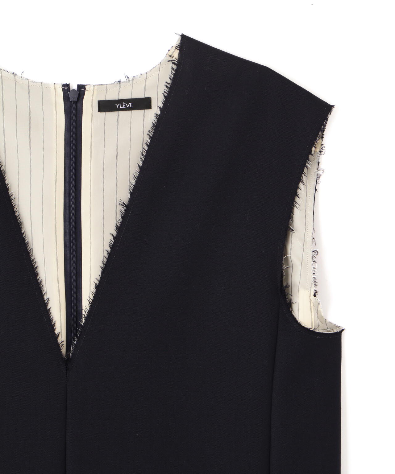 YLÈVE / WOOL MOHAIR GABA x VISCOSE COTTON SATIN ONE PIECE