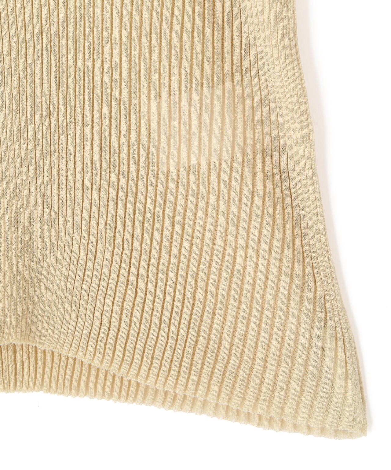 YLÈVE / SHEER RIB KNIT LONG SLEEVE POLO