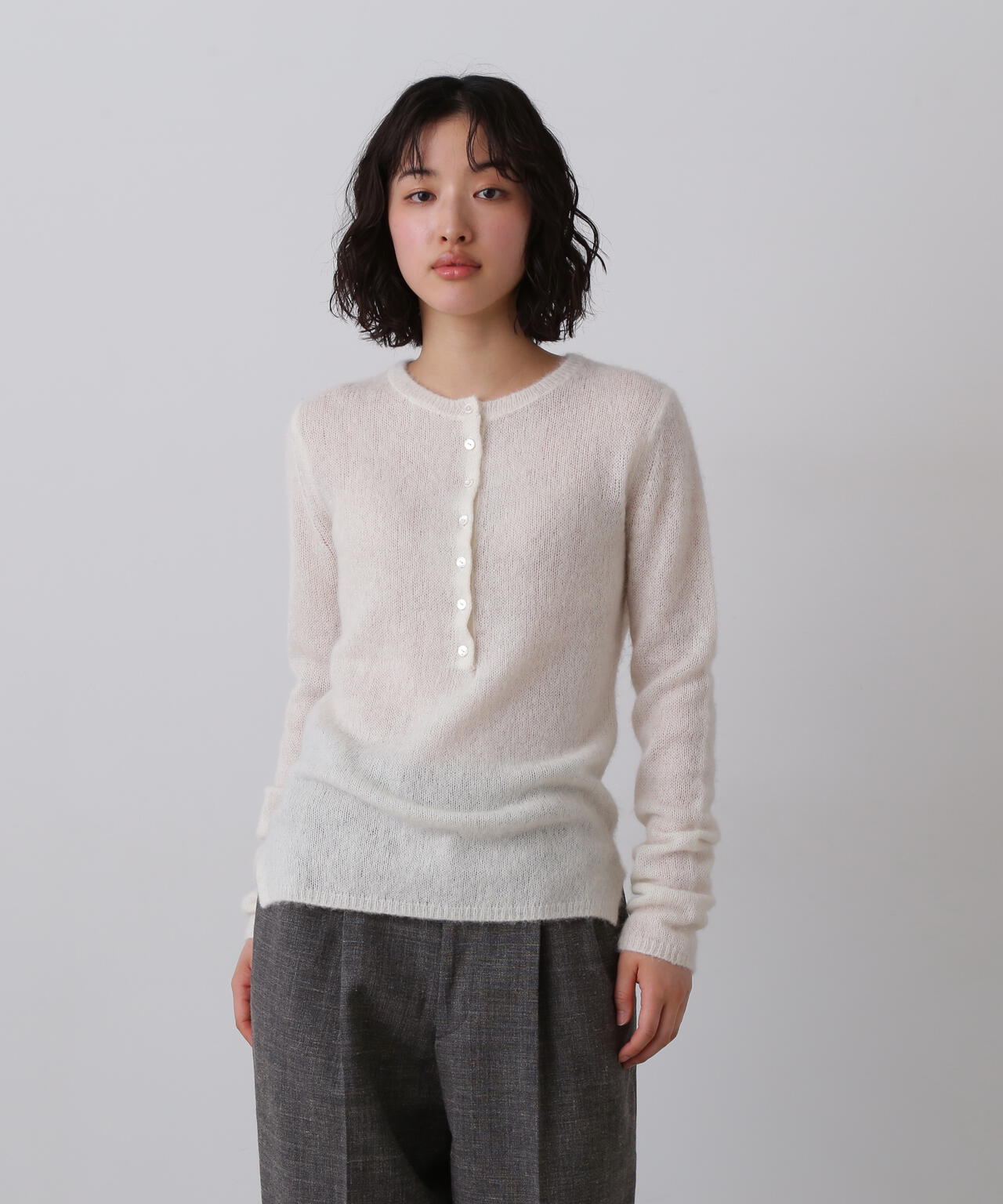 YLÈVE / FAIRY ALPACA KNIT HENLY NECK