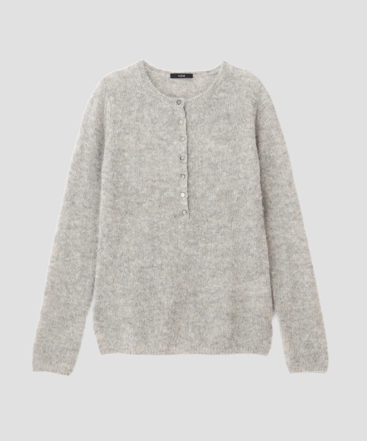 YLEVE FAIRY ALPACA KNIT HENLY NECK グレー YLÈVE / FAIRY ALPACA KNIT HENLY NECK | YLÈVE（イレーヴ） ｜【公式