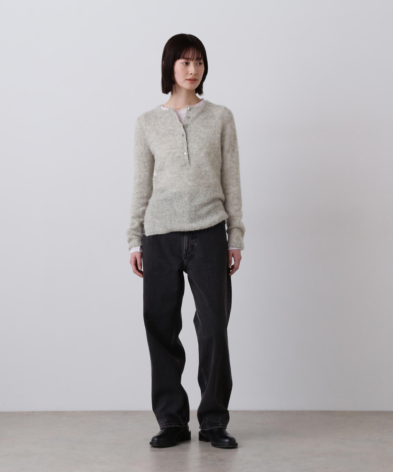 YLÈVE / FAIRY ALPACA KNIT HENLY NECK | YLÈVE（イレーヴ） ｜【公式