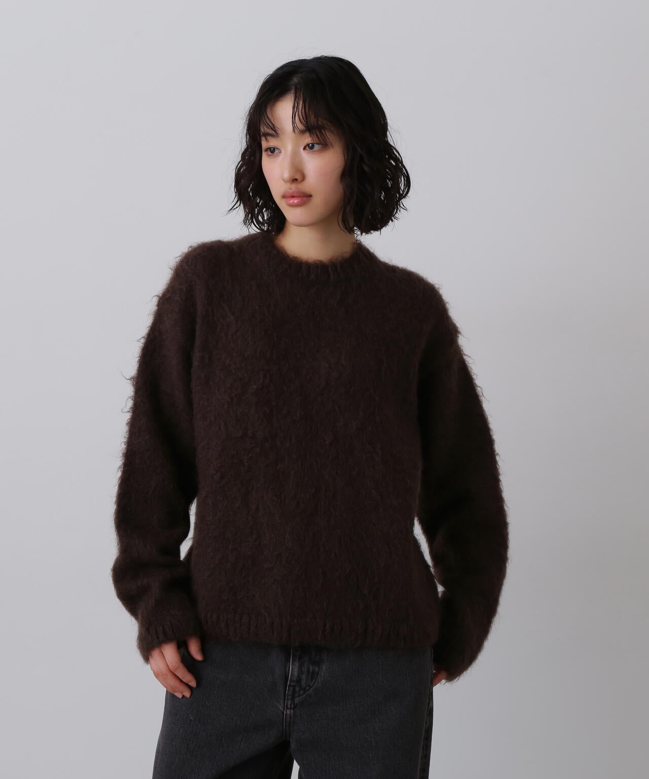 YLÈVE / MOHAIR NAPPING KNIT PULL OVER