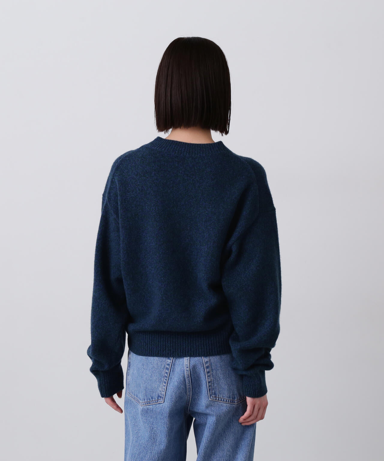 YLÈVE / WOOL CASHMERE MELANGE KNIT V NECK PULL OVER