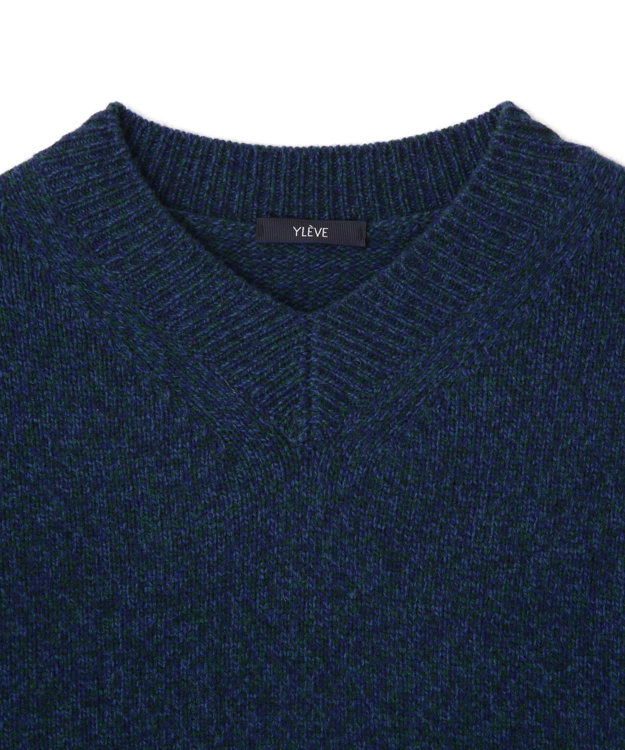 YLÈVE / WOOL CASHMERE MELANGE KNIT V NECK PULL OVER