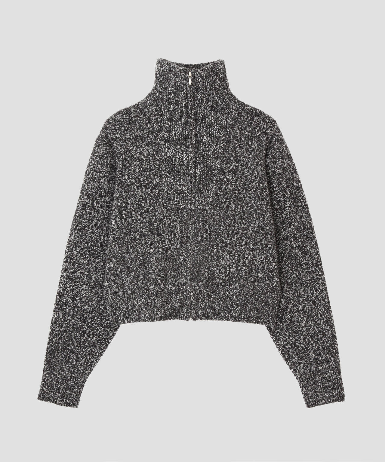 YLEVE / WOOL CASHMERE MELANGE KNIT FULL ZIP PULL OVER | YLÈVE