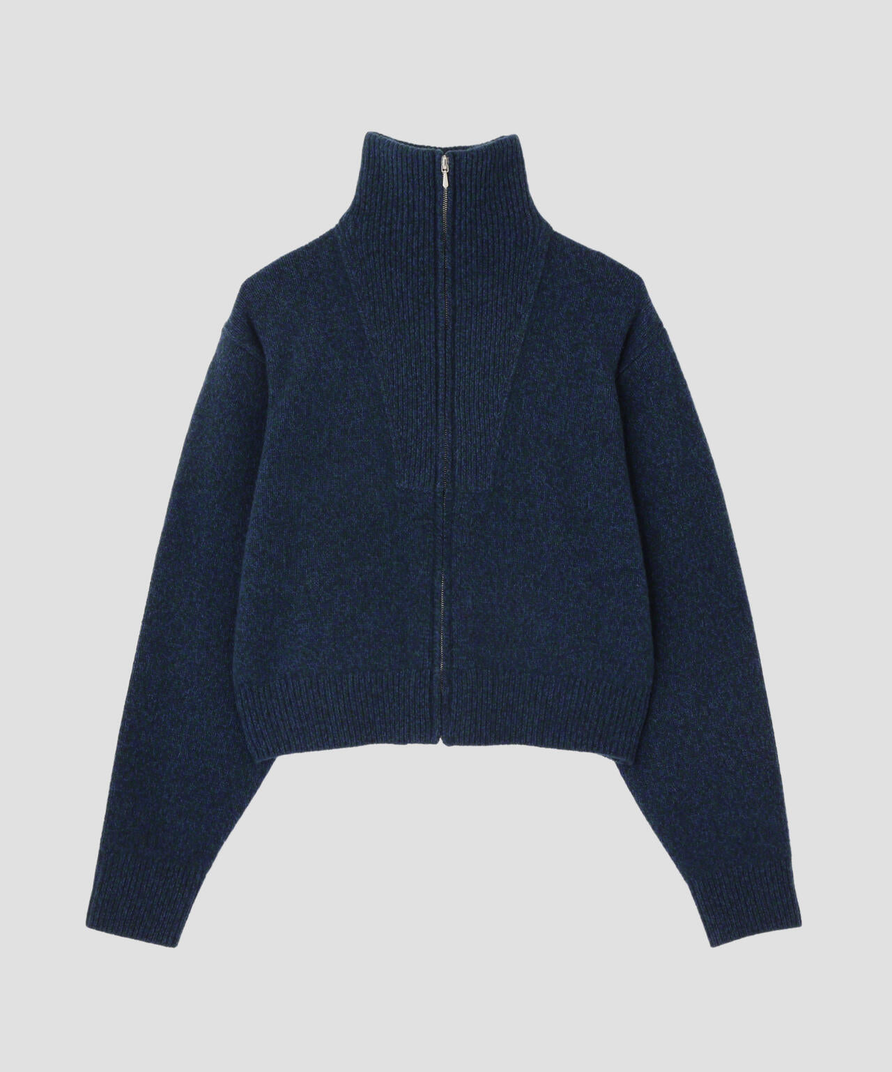 YLÈVE / WOOL CASHMERE MELANGE KNIT FULL ZIP PULL OVER | YLÈVE