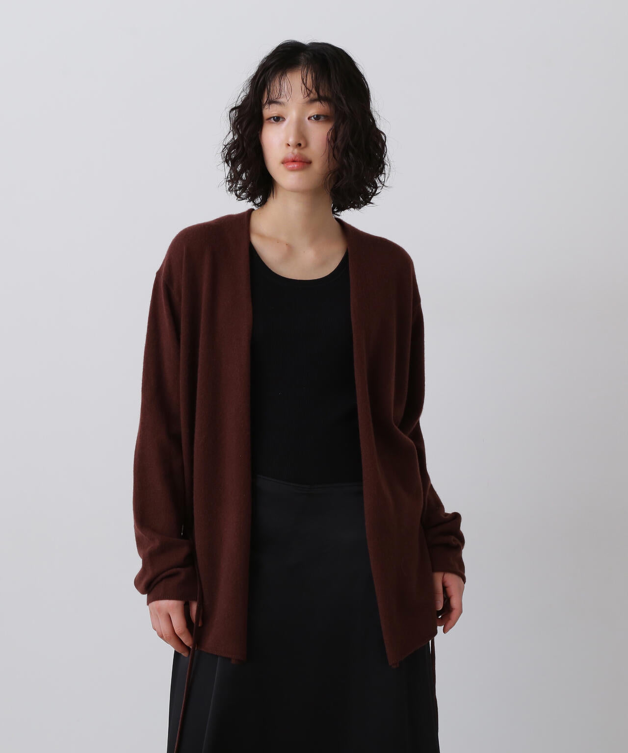 YLÈVE / CASHMERE KNIT WRAP CARDIGAN