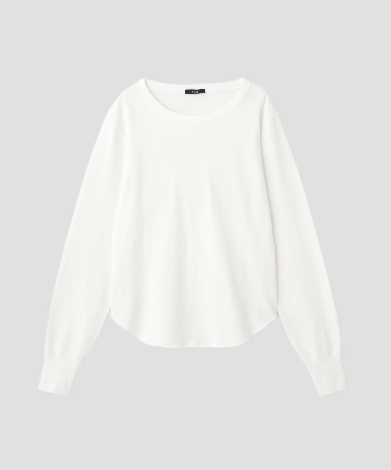 YLÈVE / OPEN END COTTON PIGMENT DYE LONG SLEEVE T‐SHIRT